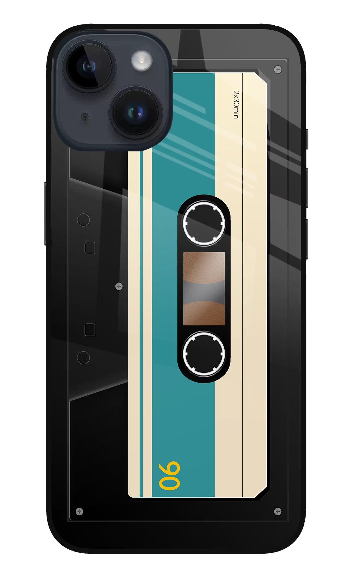 Cassette iPhone 14 Glass Case - Cassette iPhone 14 Glass Case Cassette iPhone 14 Glass Case