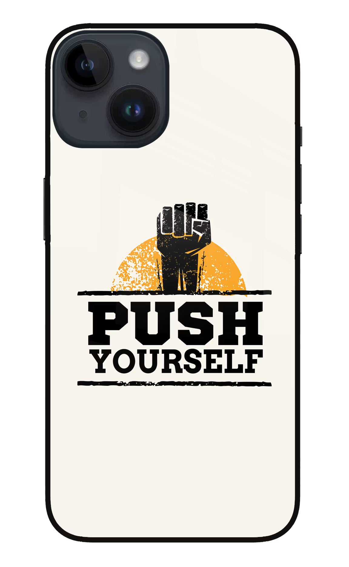 Push Yourself iPhone 14 Glass Case - Push Yourself iPhone 14 Glass Case Push Yourself iPhone 14 Glass Case