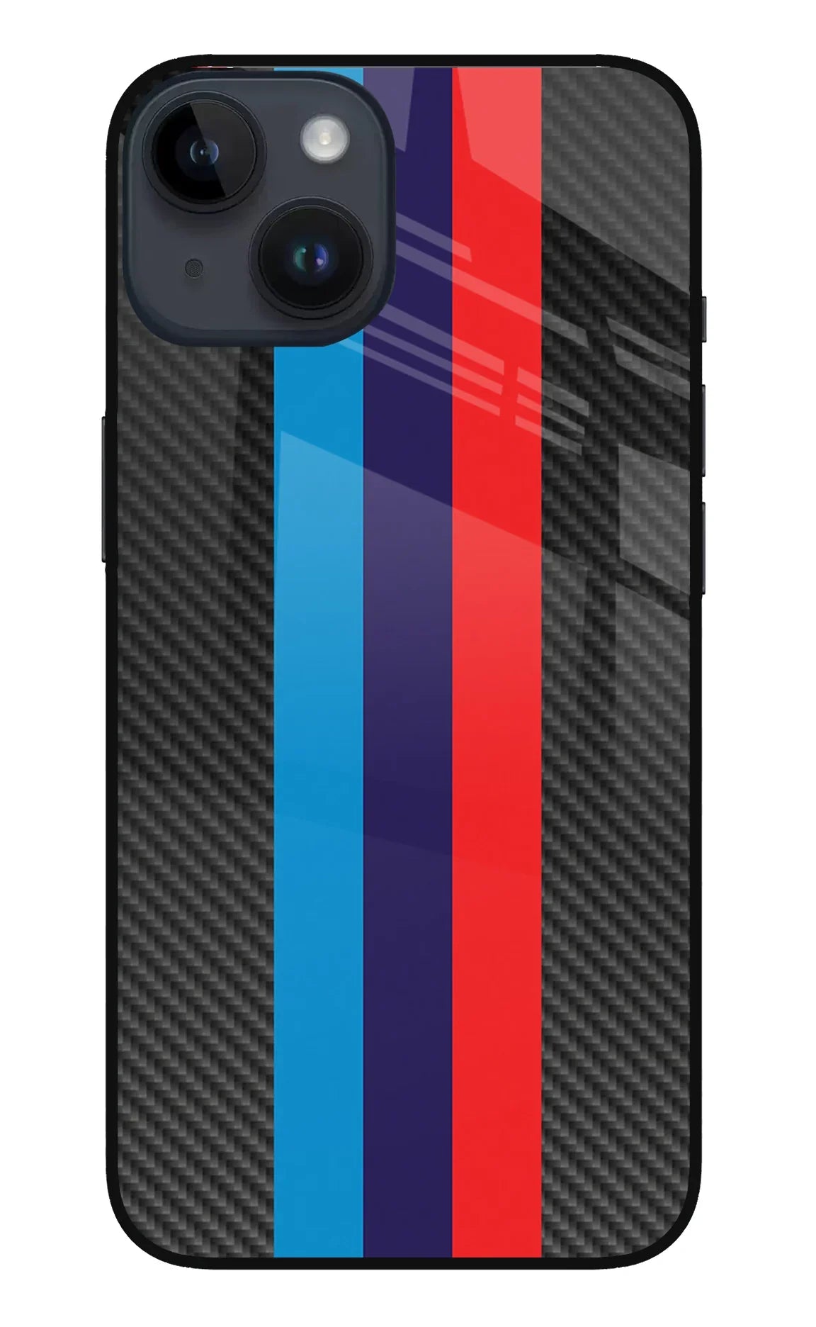 BMW Stripes Pattern iPhone 14 Glass Case - BMW Stripes Pattern iPhone 14 Glass Case BMW Stripes Pattern iPhone 14 Glass Case