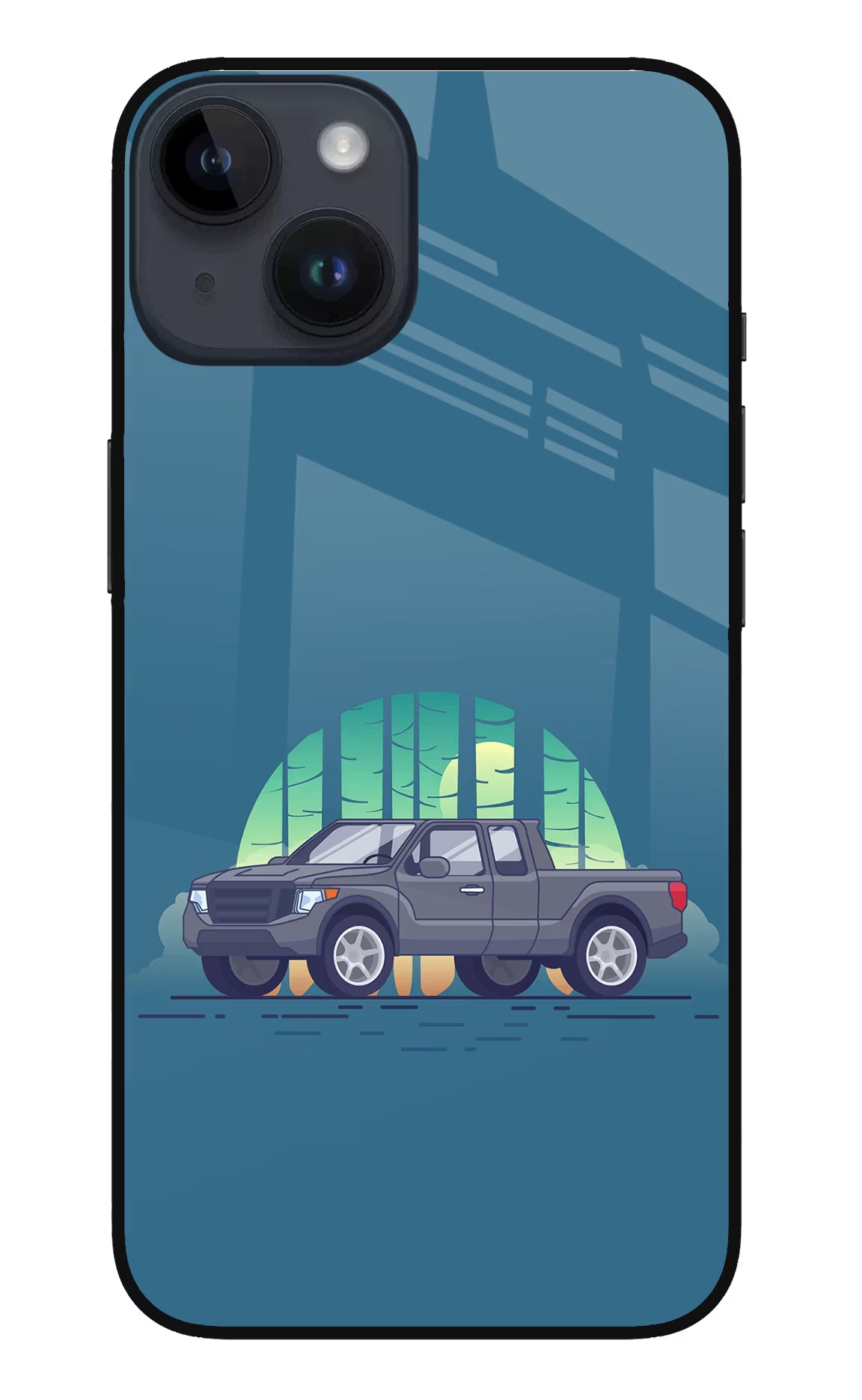 Retro Garage Vibe iPhone 14 Glass Case - Retro Garage Vibe iPhone 14 Glass Case Retro Garage Vibe iPhone 14 Glass Case
