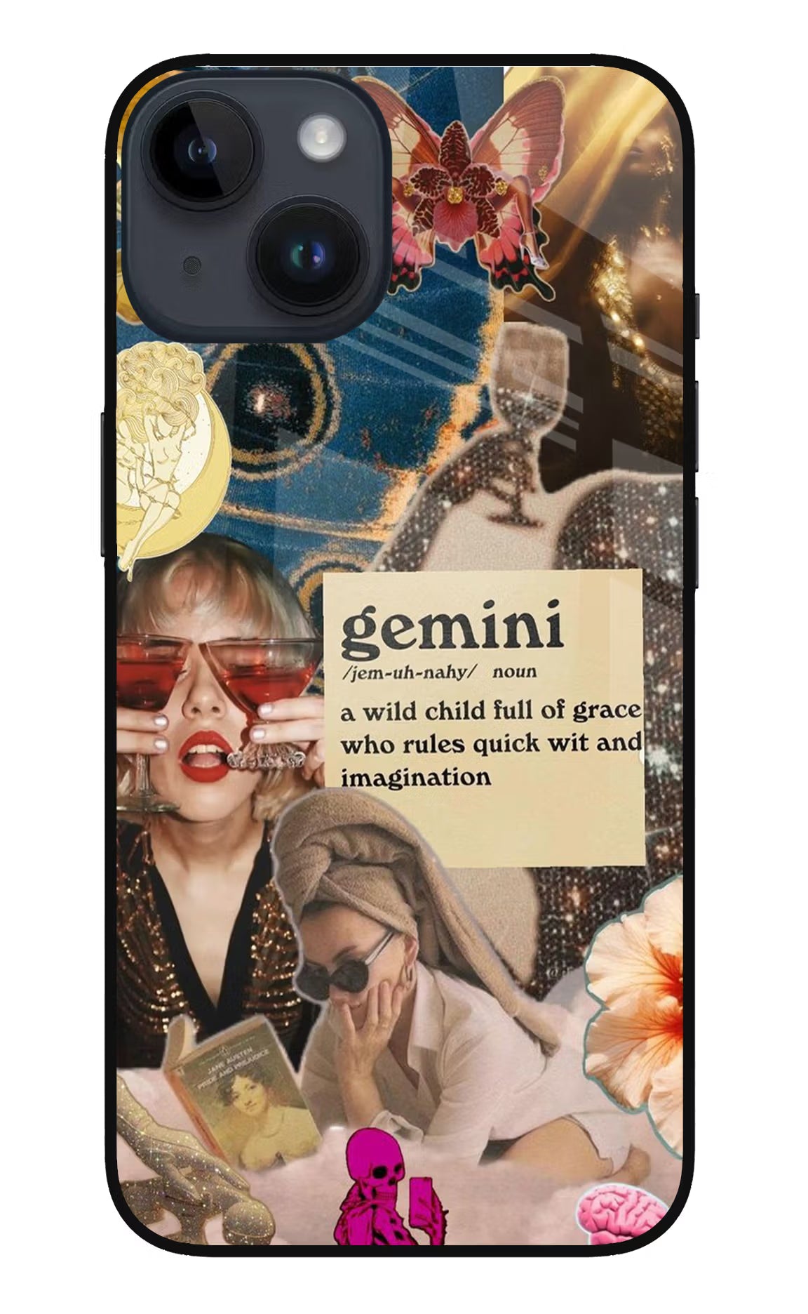 Gemini Zodiac iPhone 14 Glass Case - Gemini Zodiac iPhone 14 Glass Case Gemini Zodiac iPhone 14 Glass Case