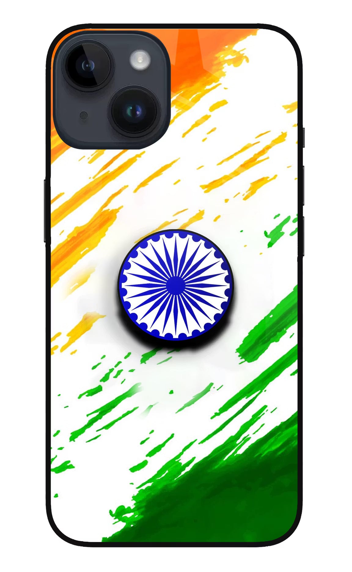 Indian Flag Ashoka Chakra iPhone 14 Glass Case - Indian Flag Ashoka Chakra iPhone 14 Glass Case Indian Flag Ashoka Chakra iPhone 14 Glass Case