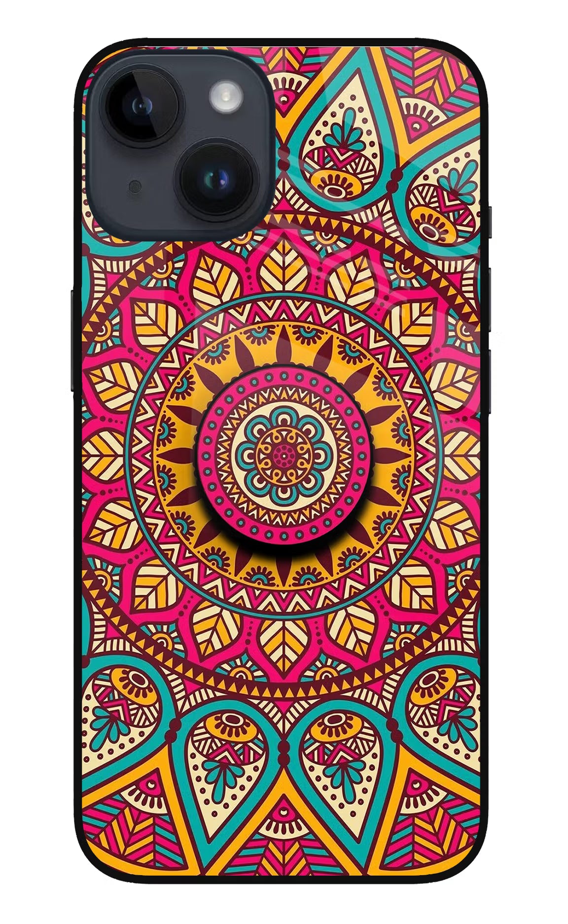 Mandala iPhone 14 Glass Case - Mandala iPhone 14 Glass Case Mandala iPhone 14 Glass Case