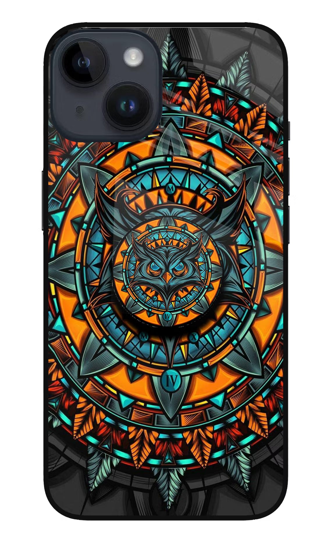 Angry Owl iPhone 14 Glass Case - Angry Owl iPhone 14 Glass Case Angry Owl iPhone 14 Glass Case
