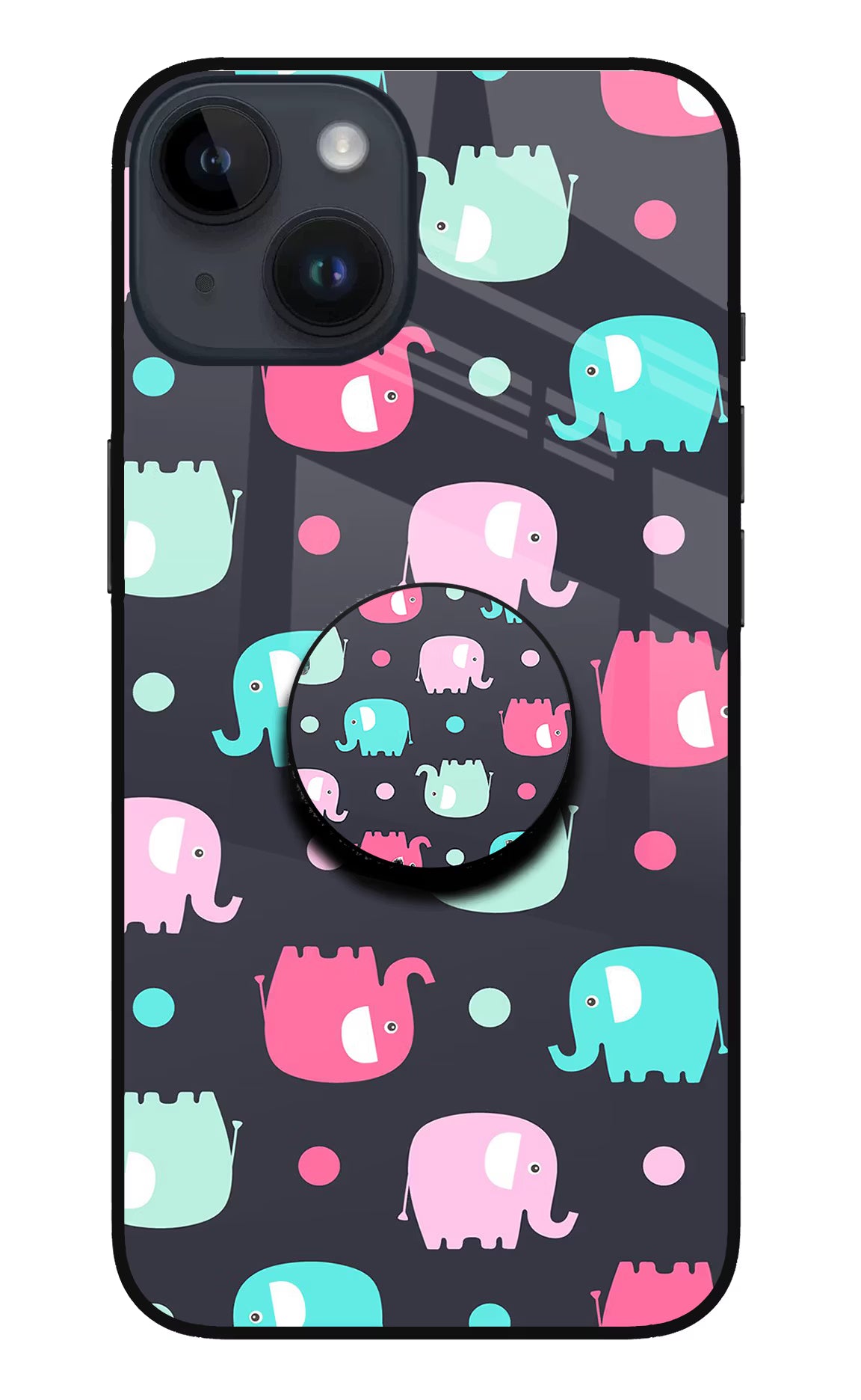Baby Elephants iPhone 14 Glass Case - Baby Elephants iPhone 14 Glass Case Baby Elephants iPhone 14 Glass Case