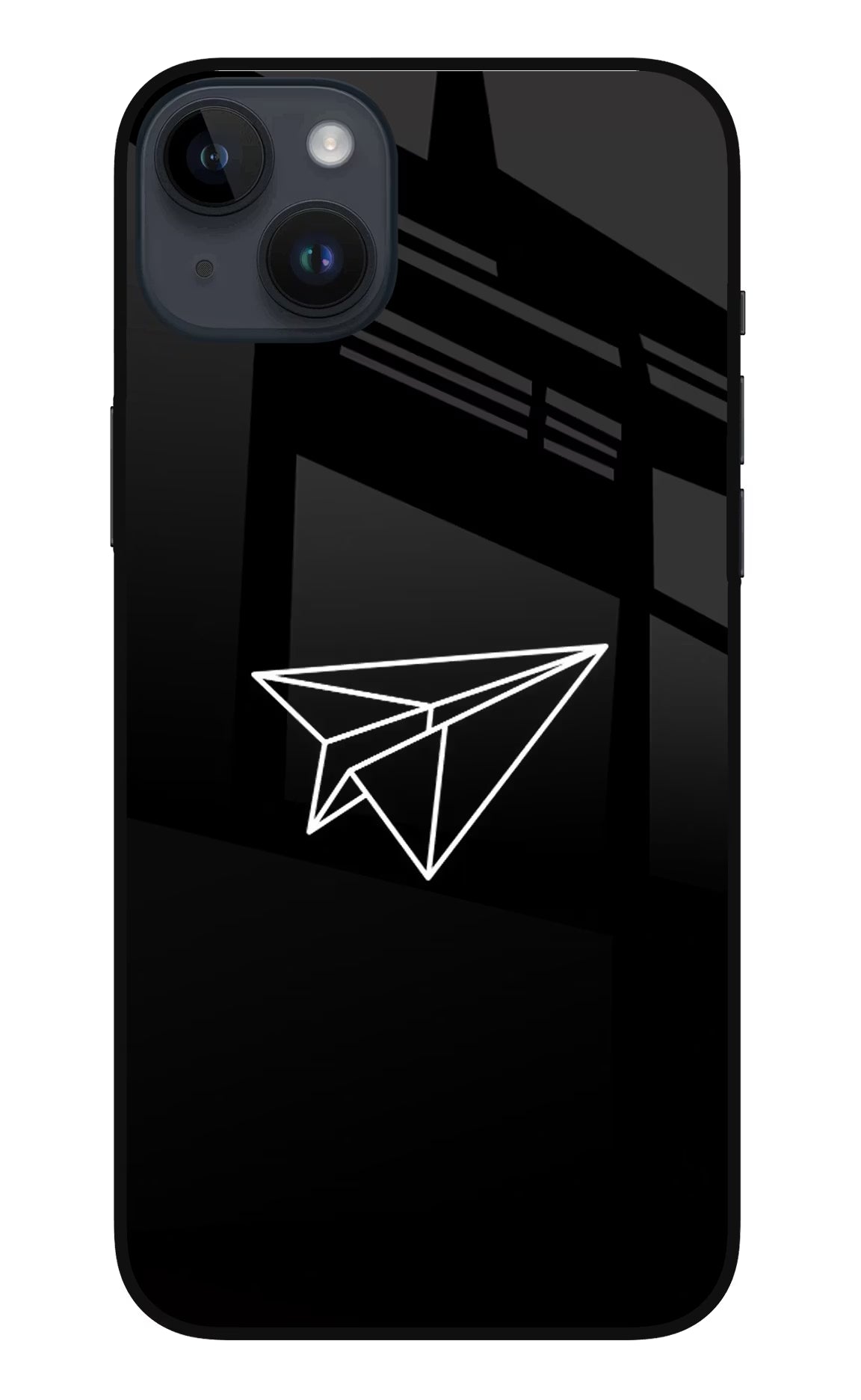 Paper Plane White iPhone 14 Plus Glass Case - Paper Plane White iPhone 14 Plus Glass Case Paper Plane White iPhone 14 Plus Glass Case
