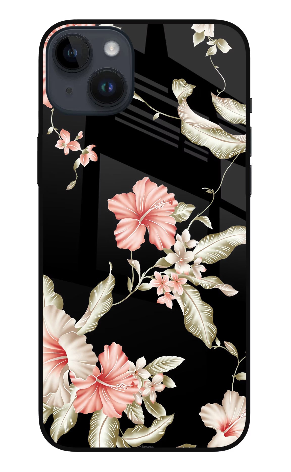 Flowers iPhone 14 Plus Glass Case - Flowers iPhone 14 Plus Glass Case Flowers iPhone 14 Plus Glass Case