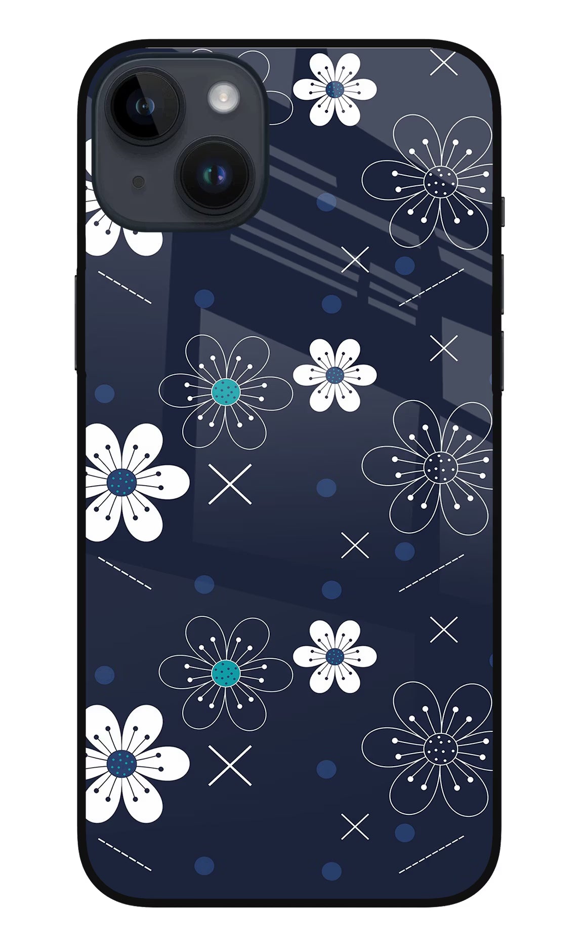 Flowers iPhone 14 Plus Glass Case - Flowers iPhone 14 Plus Glass Case Flowers iPhone 14 Plus Glass Case