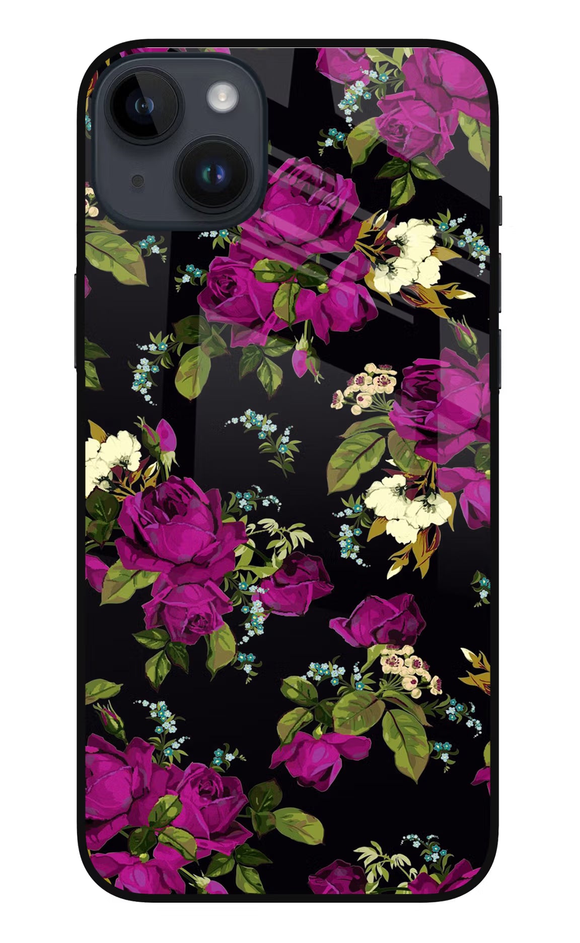 Flowers iPhone 14 Plus Glass Case - Flowers iPhone 14 Plus Glass Case Flowers iPhone 14 Plus Glass Case