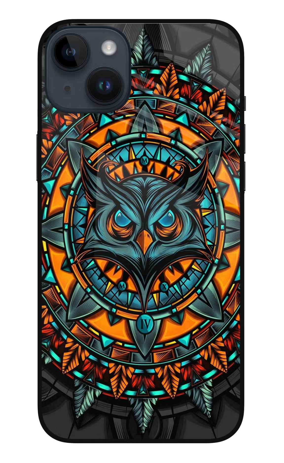 Angry Owl Art iPhone 14 Plus Glass Case - Angry Owl Art iPhone 14 Plus Glass Case Angry Owl Art iPhone 14 Plus Glass Case