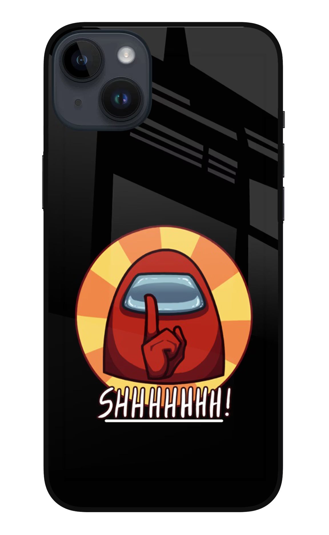 Among Us Shhh! iPhone 14 Plus Glass Case - Among Us Shhh! iPhone 14 Plus Glass Case Among Us Shhh! iPhone 14 Plus Glass Case