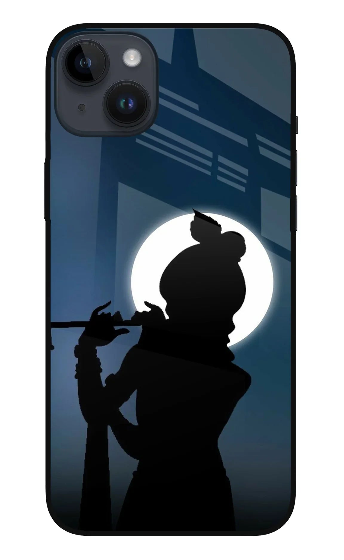 Shri Krishna Silhouette iPhone 14 Plus Glass Case - Shri Krishna Silhouette iPhone 14 Plus Glass Case Shri Krishna Silhouette iPhone 14 Plus Glass Case