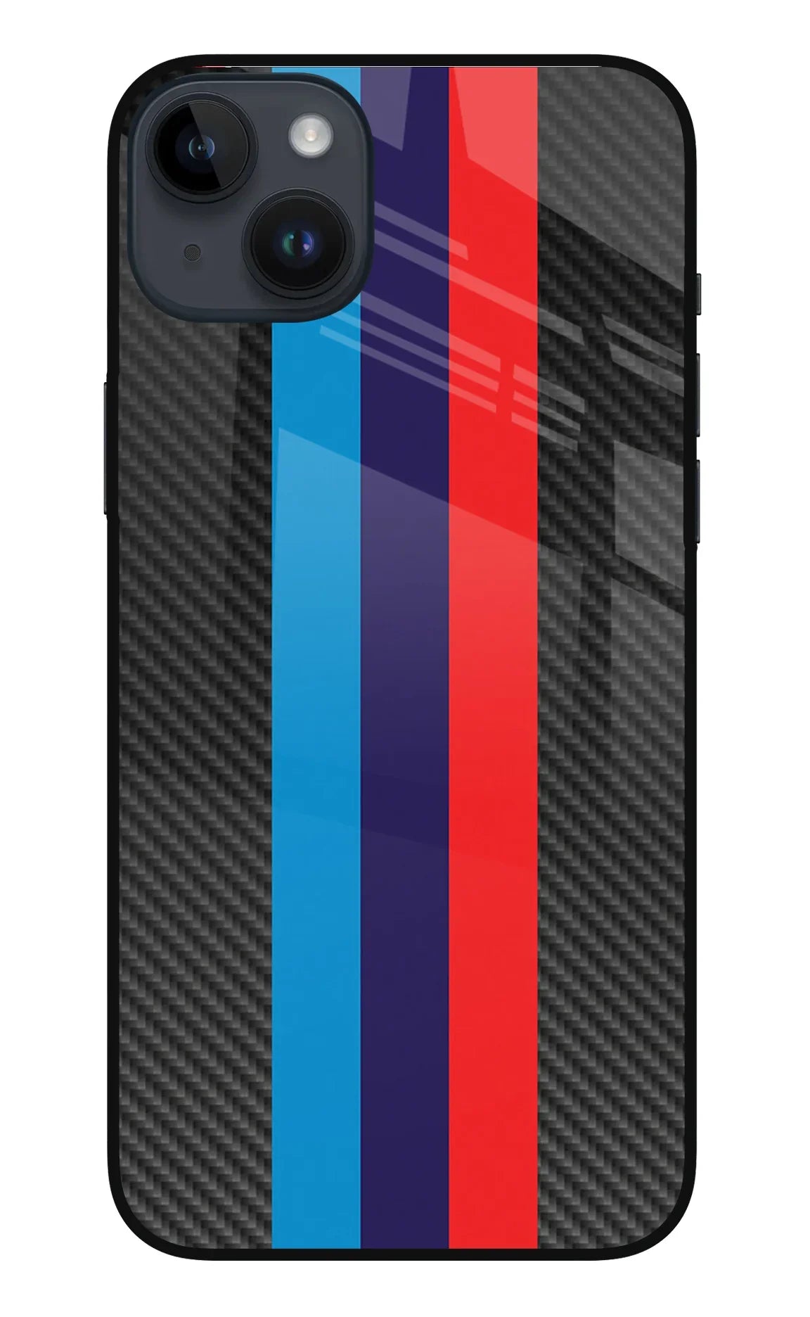 BMW Stripes Pattern iPhone 14 Plus Glass Case - BMW Stripes Pattern iPhone 14 Plus Glass Case BMW Stripes Pattern iPhone 14 Plus Glass Case