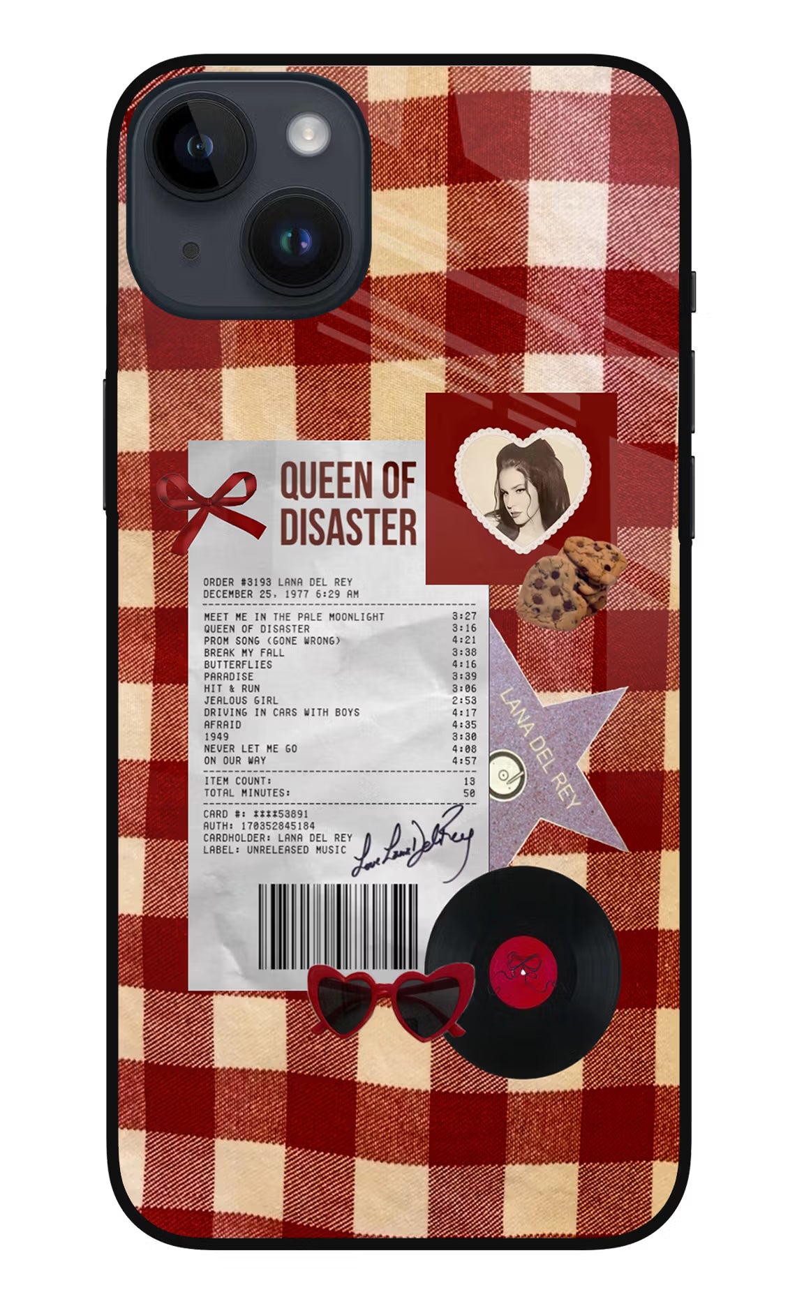 Queen of Disaster iPhone 14 Plus Glass Case - Queen of Disaster iPhone 14 Plus Glass Case Queen of Disaster iPhone 14 Plus Glass Case