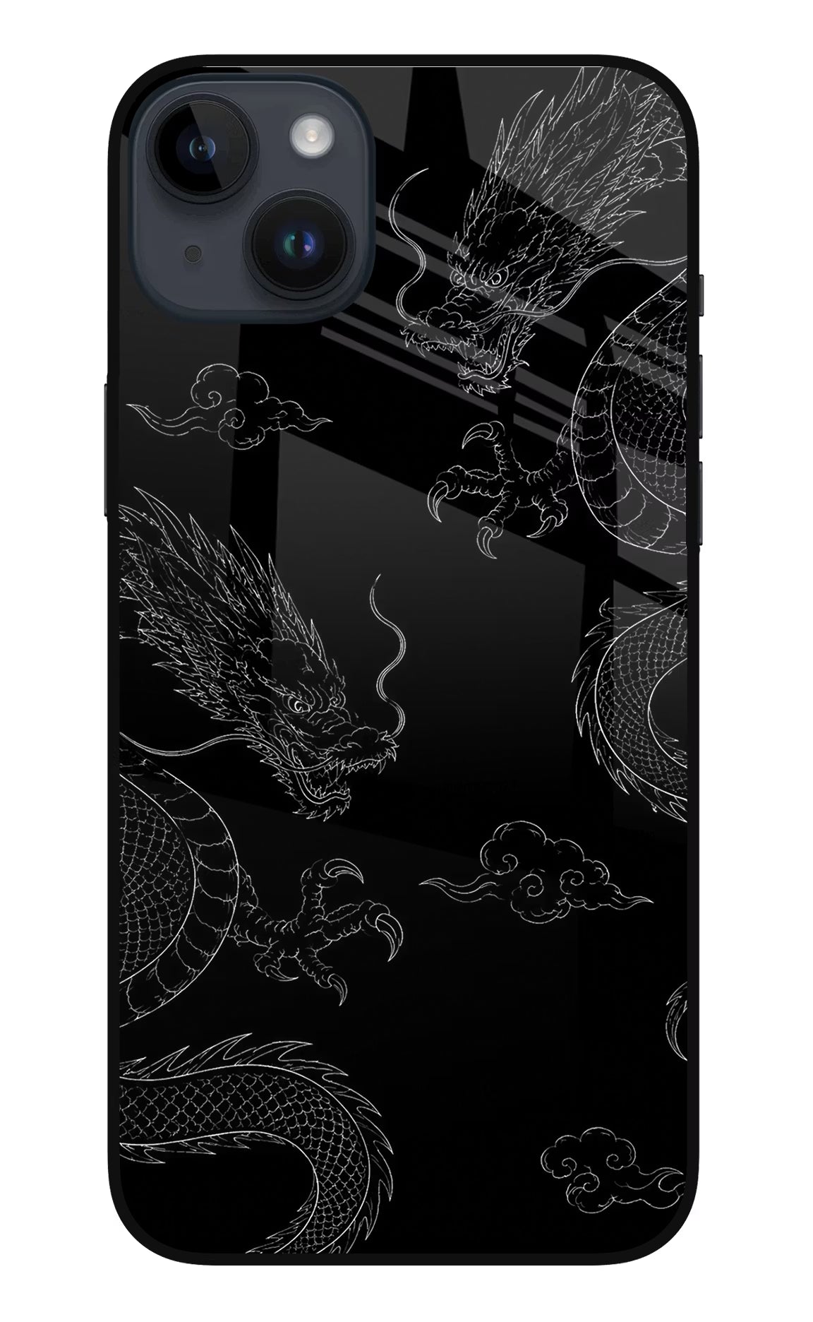 Twin Dragons iPhone 14 Plus Glass Case - Twin Dragons iPhone 14 Plus Glass Case Twin Dragons iPhone 14 Plus Glass Case
