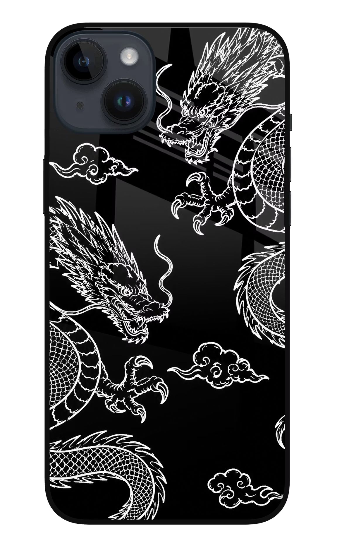 Twin Dragons iPhone 14 Plus Glass Case - Twin Dragons iPhone 14 Plus Glass Case Twin Dragons iPhone 14 Plus Glass Case