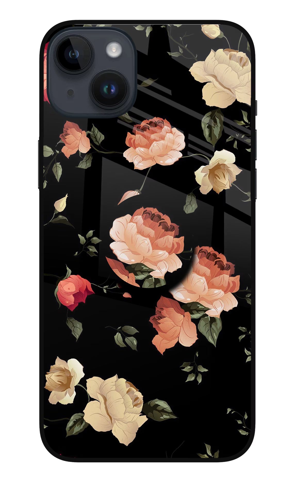 Flowers iPhone 14 Plus Glass Case - Flowers iPhone 14 Plus Glass Case Flowers iPhone 14 Plus Glass Case
