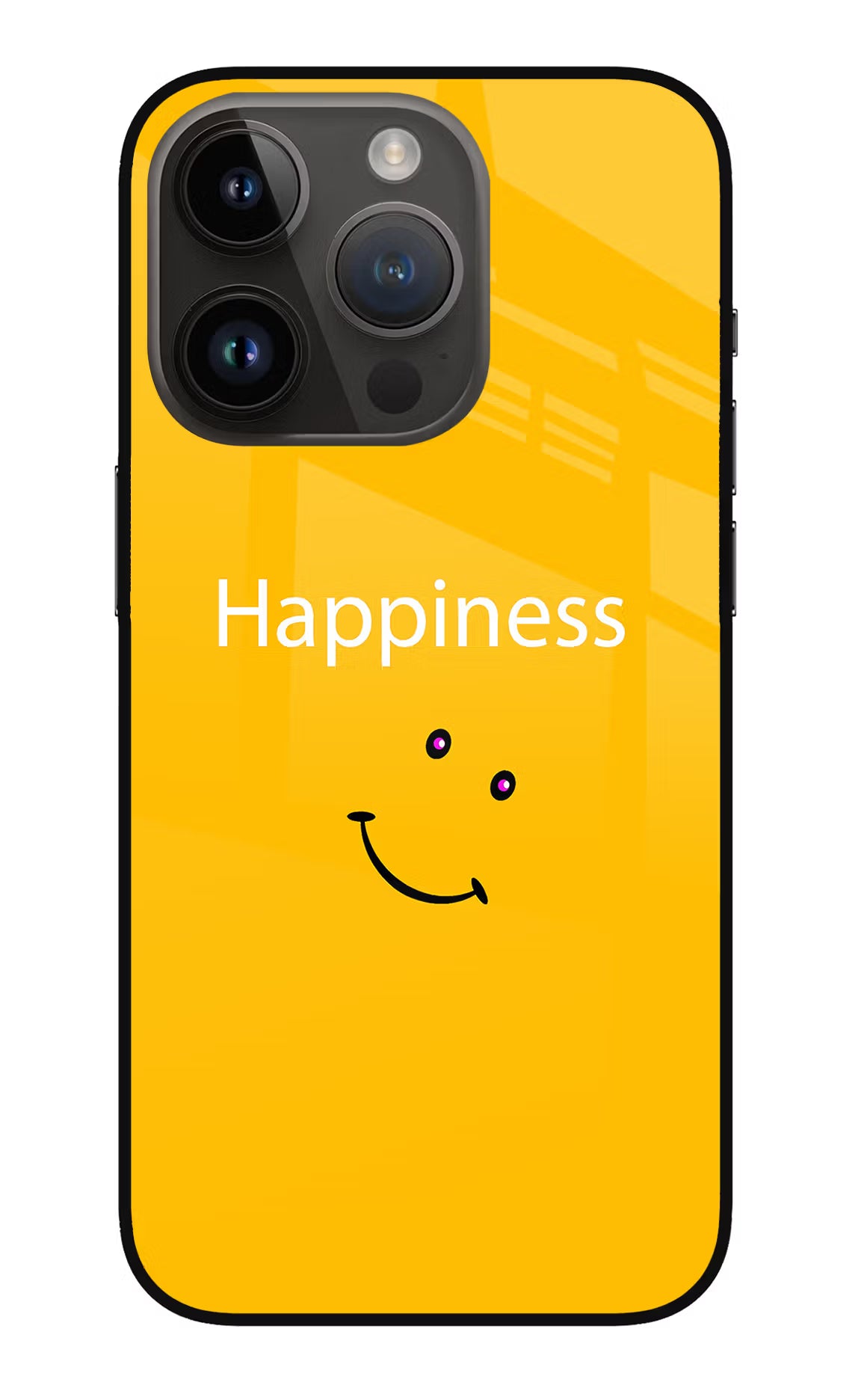 Happiness With Smiley iPhone 14 Pro Glass Case - Happiness With Smiley iPhone 14 Pro Glass Case Happiness With Smiley iPhone 14 Pro Glass Case