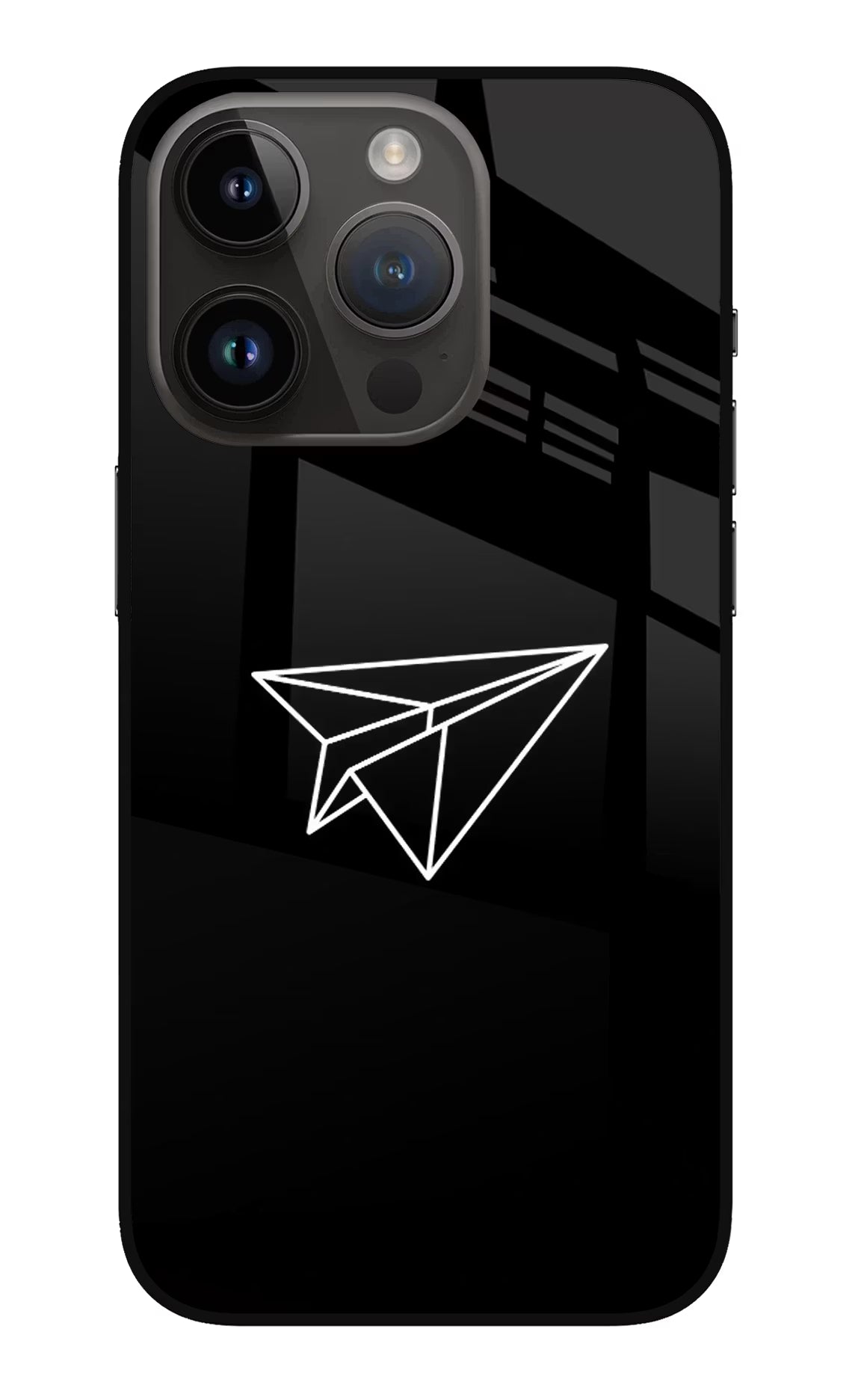 Paper Plane White iPhone 14 Pro Glass Case - Paper Plane White iPhone 14 Pro Glass Case Paper Plane White iPhone 14 Pro Glass Case