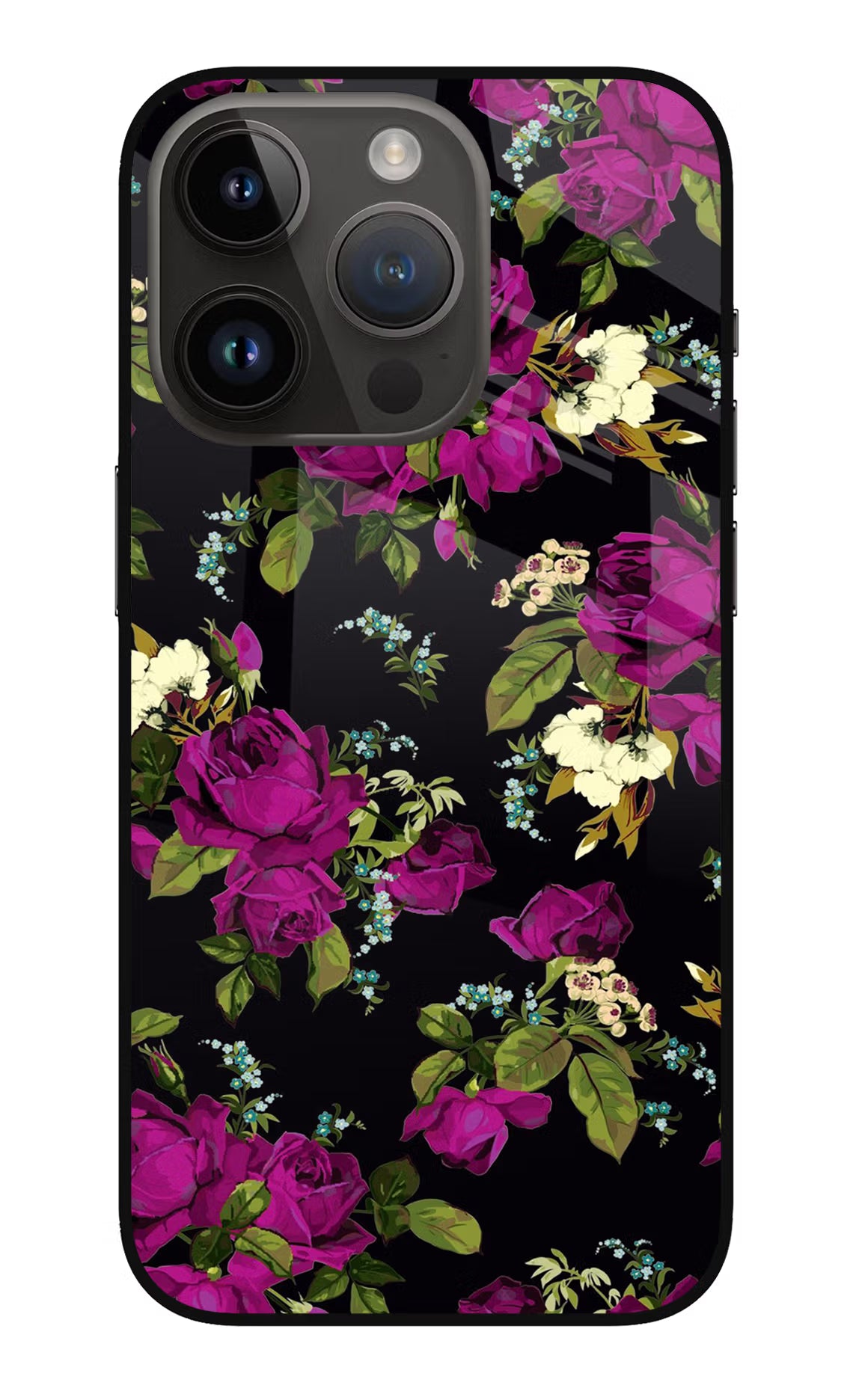 Flowers iPhone 14 Pro Glass Case - Flowers iPhone 14 Pro Glass Case Flowers iPhone 14 Pro Glass Case