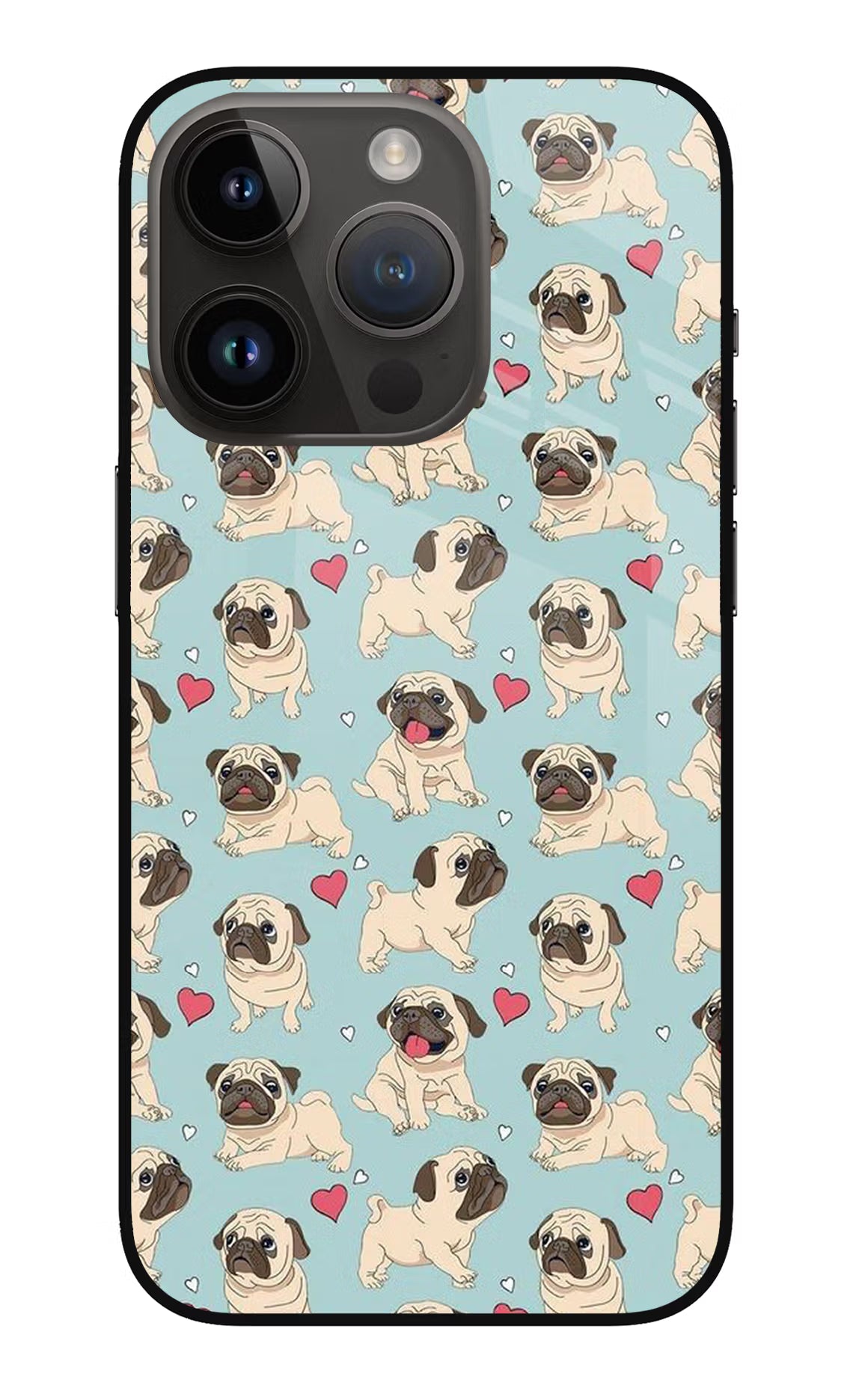 Pug Dog iPhone 14 Pro Glass Case - Pug Dog iPhone 14 Pro Glass Case Pug Dog iPhone 14 Pro Glass Case