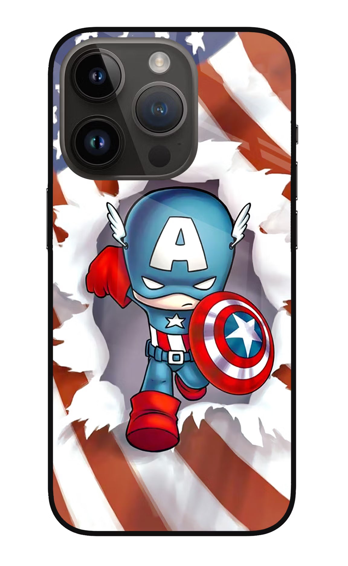 Captain America iPhone 14 Pro Glass Case - Captain America iPhone 14 Pro Glass Case Captain America iPhone 14 Pro Glass Case