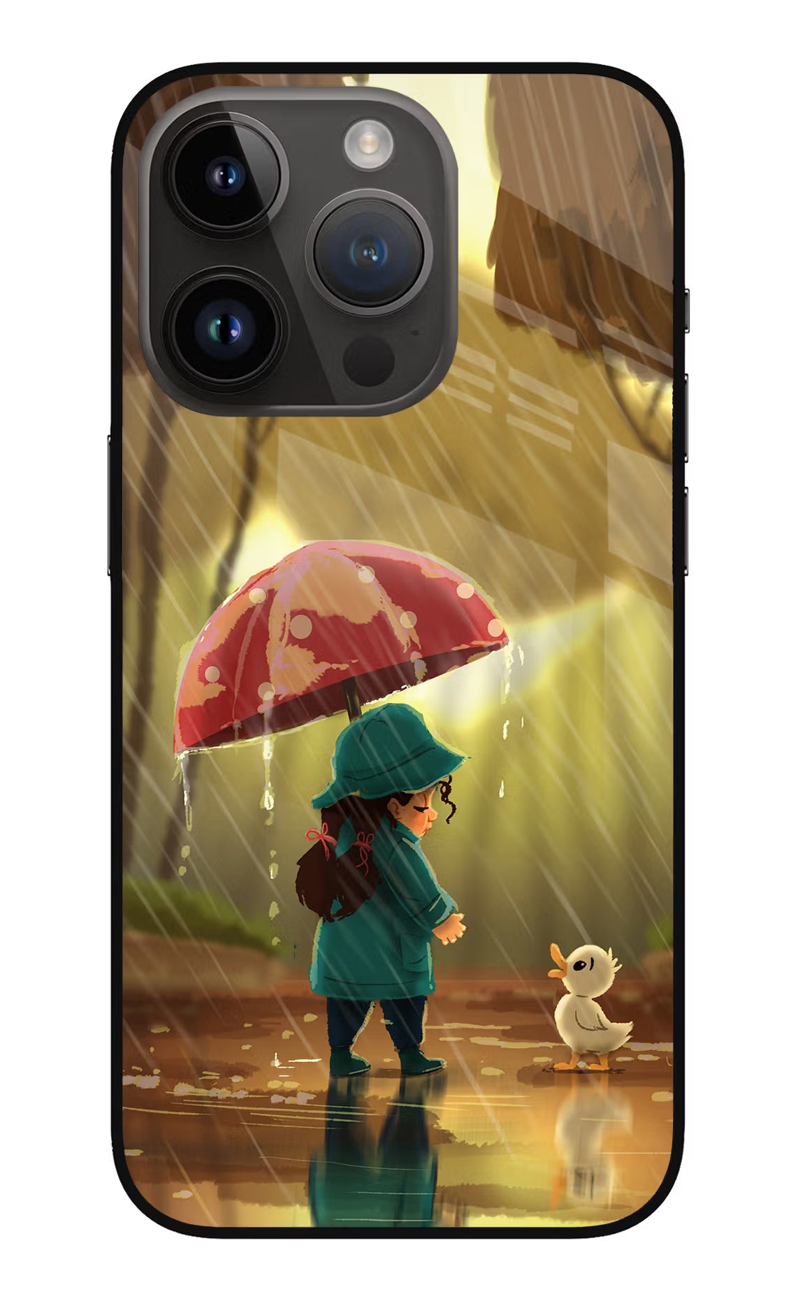 Rainy Day iPhone 14 Pro Glass Case - Rainy Day iPhone 14 Pro Glass Case Rainy Day iPhone 14 Pro Glass Case