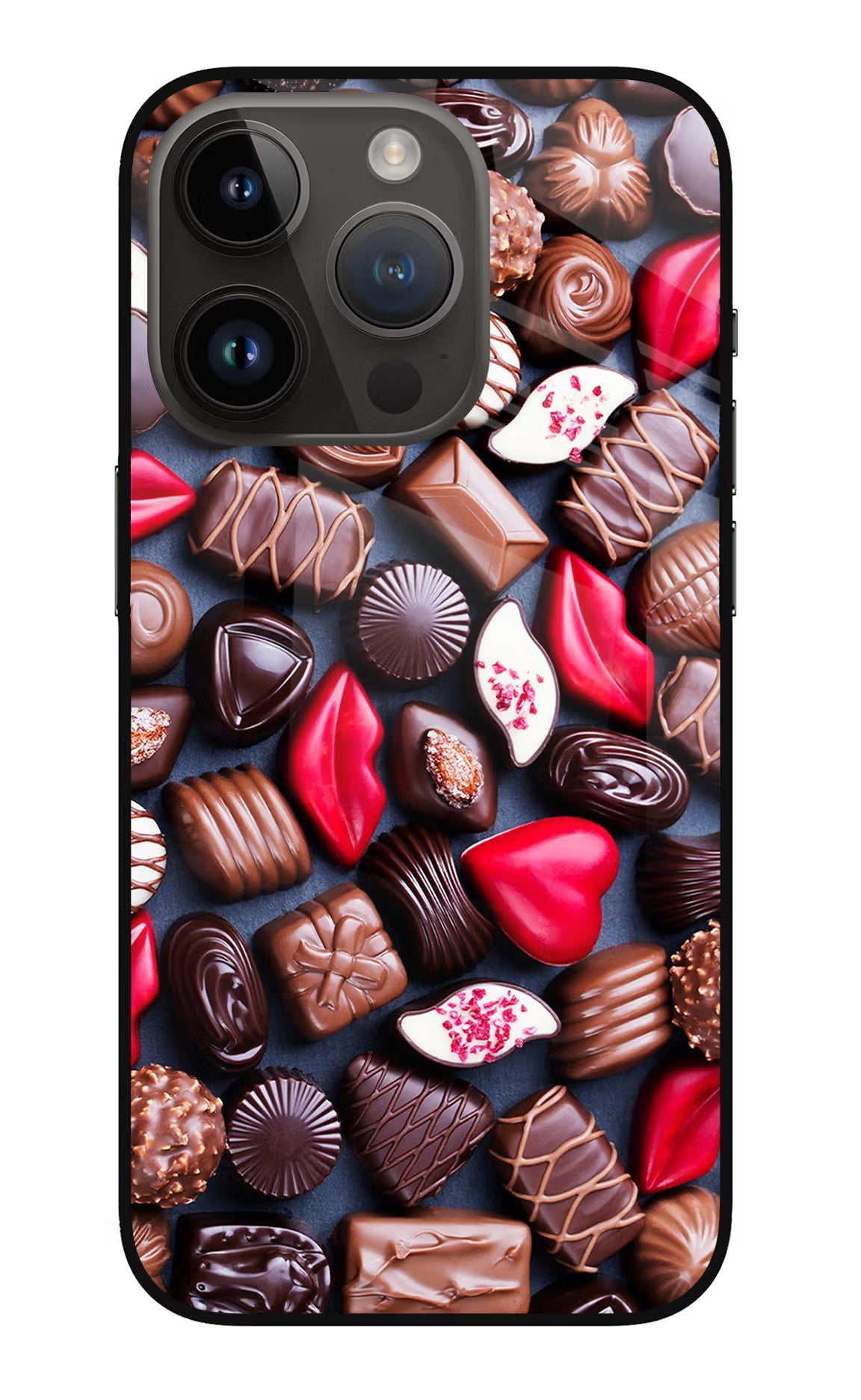Chocolates iPhone 14 Pro Glass Case - Chocolates iPhone 14 Pro Glass Case Chocolates iPhone 14 Pro Glass Case