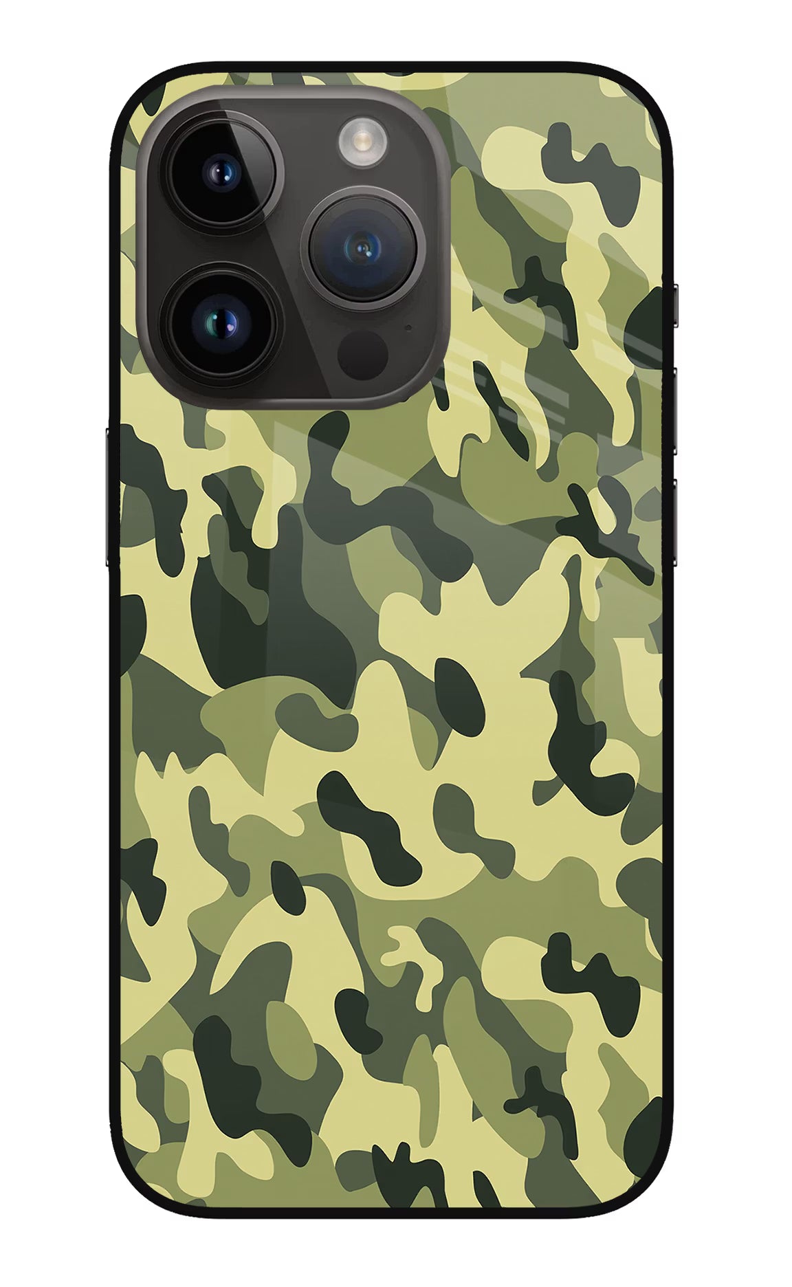Camouflage iPhone 14 Pro Glass Case - Camouflage iPhone 14 Pro Glass Case Camouflage iPhone 14 Pro Glass Case