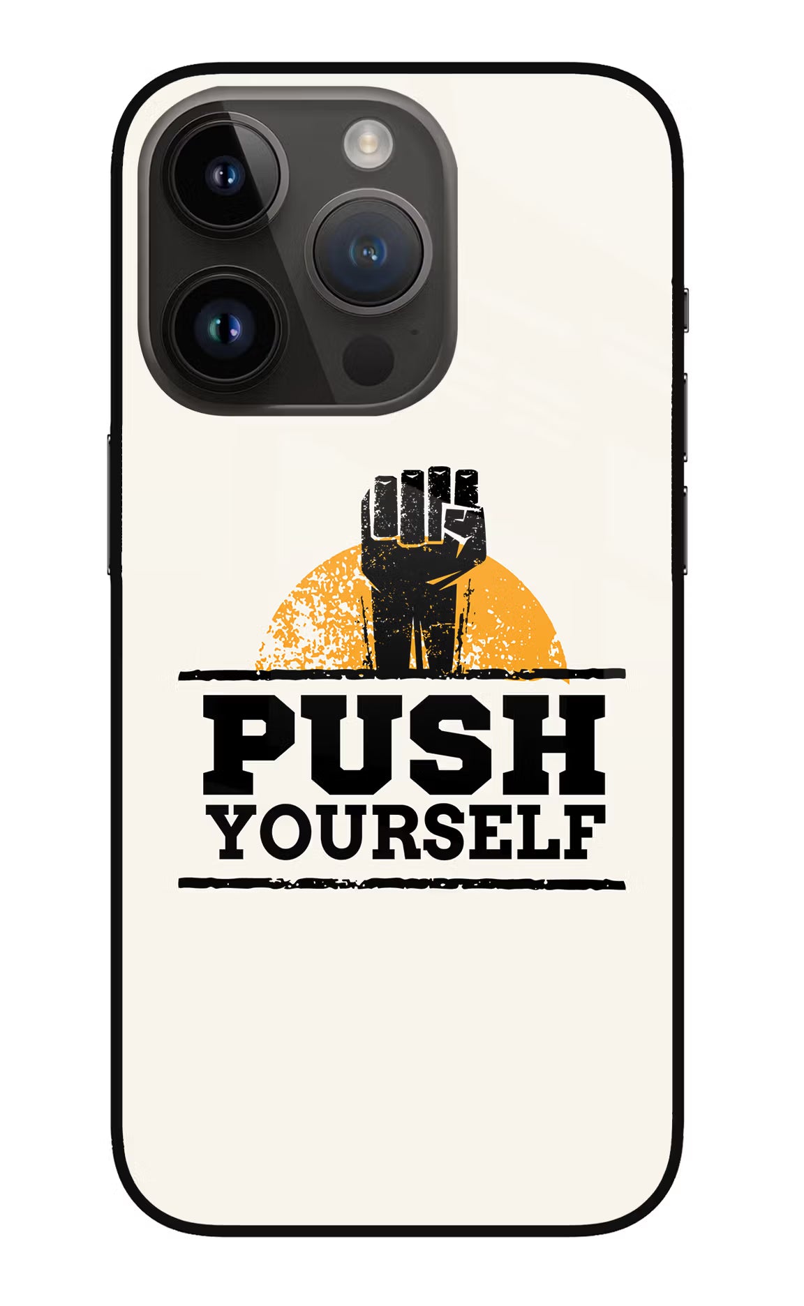 Push Yourself iPhone 14 Pro Glass Case - Push Yourself iPhone 14 Pro Glass Case Push Yourself iPhone 14 Pro Glass Case
