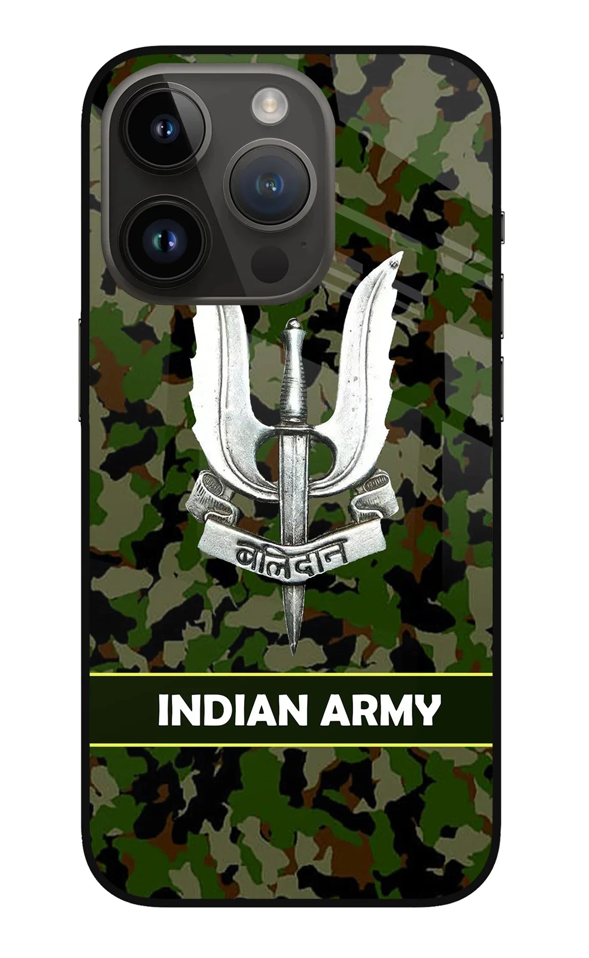 Balidan Indian Logo iPhone 14 Pro Glass Case - Balidan Indian Logo iPhone 14 Pro Glass Case Balidan Indian Logo iPhone 14 Pro Glass Case