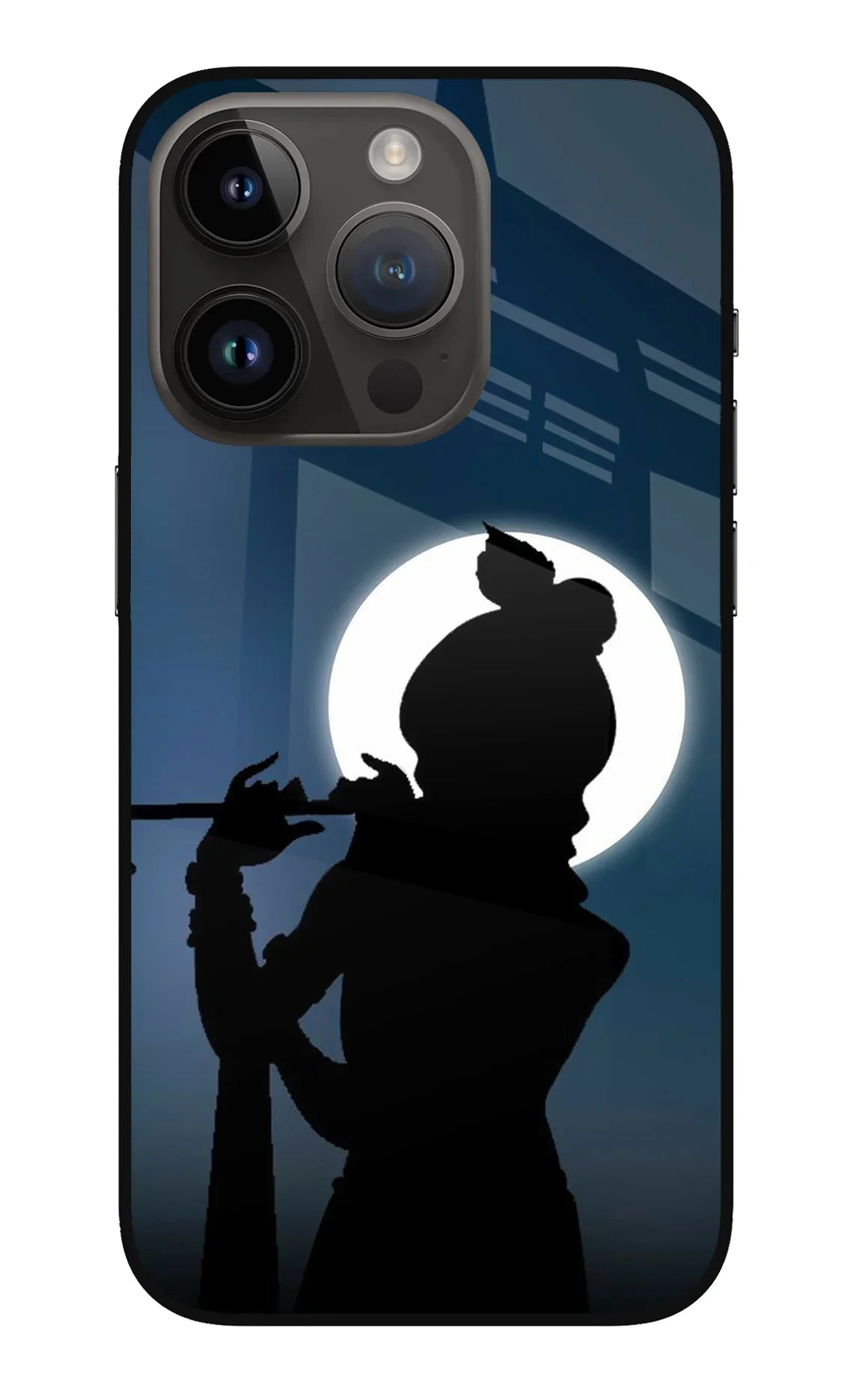 Shri Krishna Silhouette iPhone 14 Pro Glass Case - Shri Krishna Silhouette iPhone 14 Pro Glass Case Shri Krishna Silhouette iPhone 14 Pro Glass Case