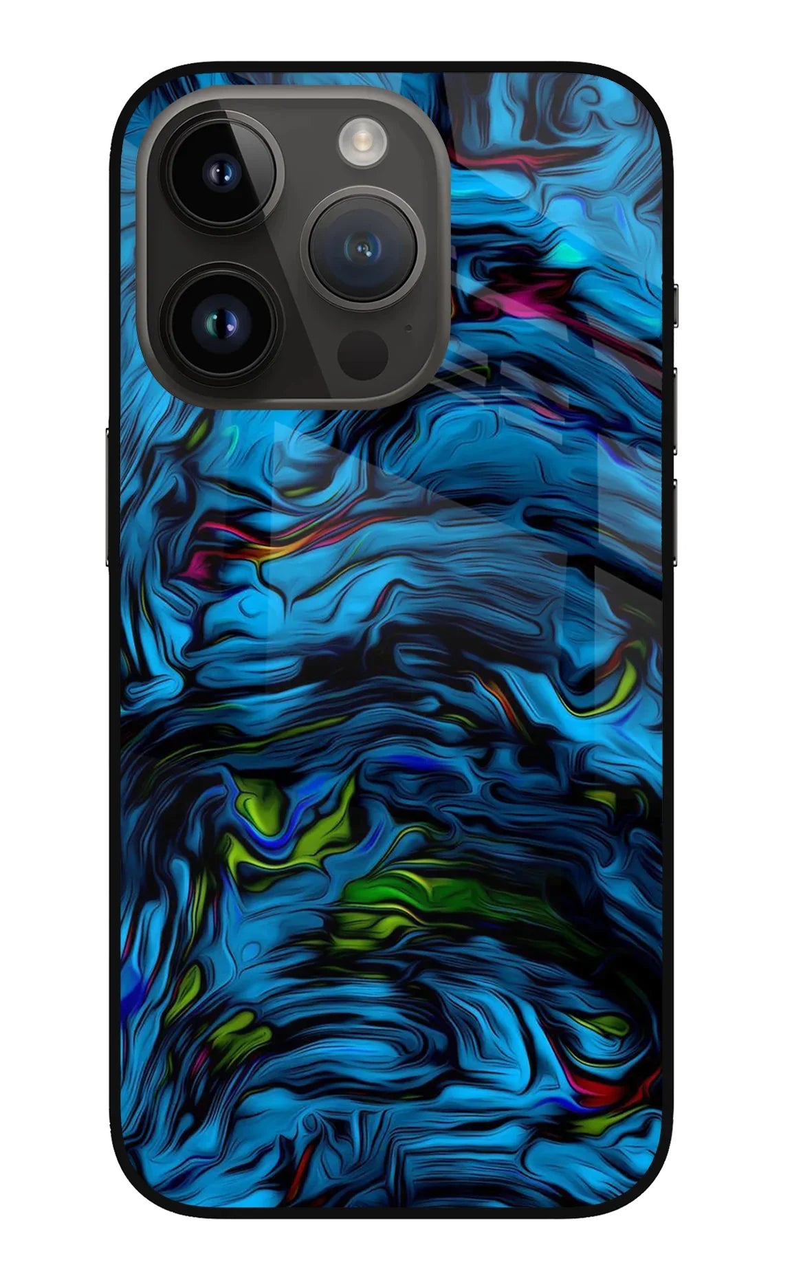 Dark Blue Abstract iPhone 14 Pro Glass Case - Dark Blue Abstract iPhone 14 Pro Glass Case Dark Blue Abstract iPhone 14 Pro Glass Case