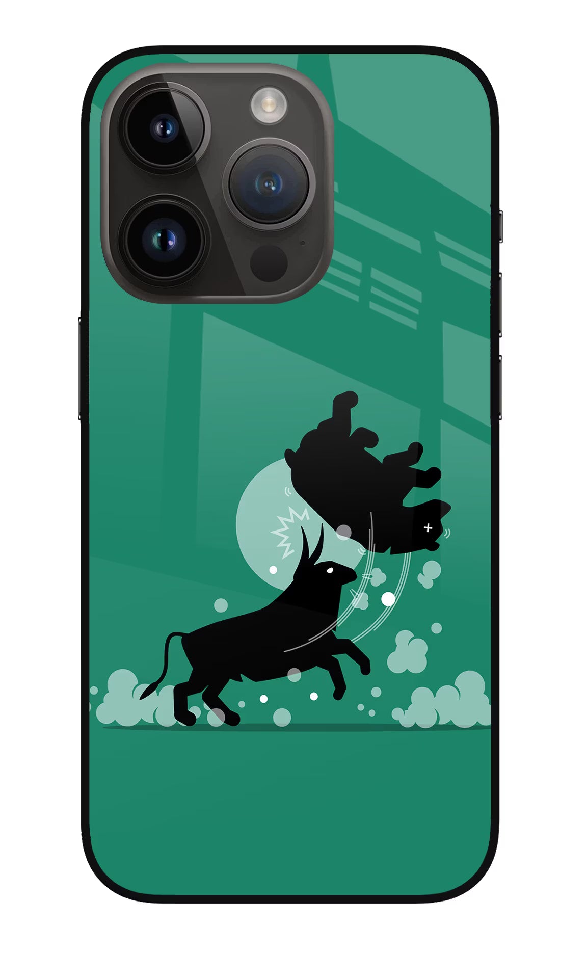 Bull Conqueror iPhone 14 Pro Glass Case - Bull Conqueror iPhone 14 Pro Glass Case Bull Conqueror iPhone 14 Pro Glass Case