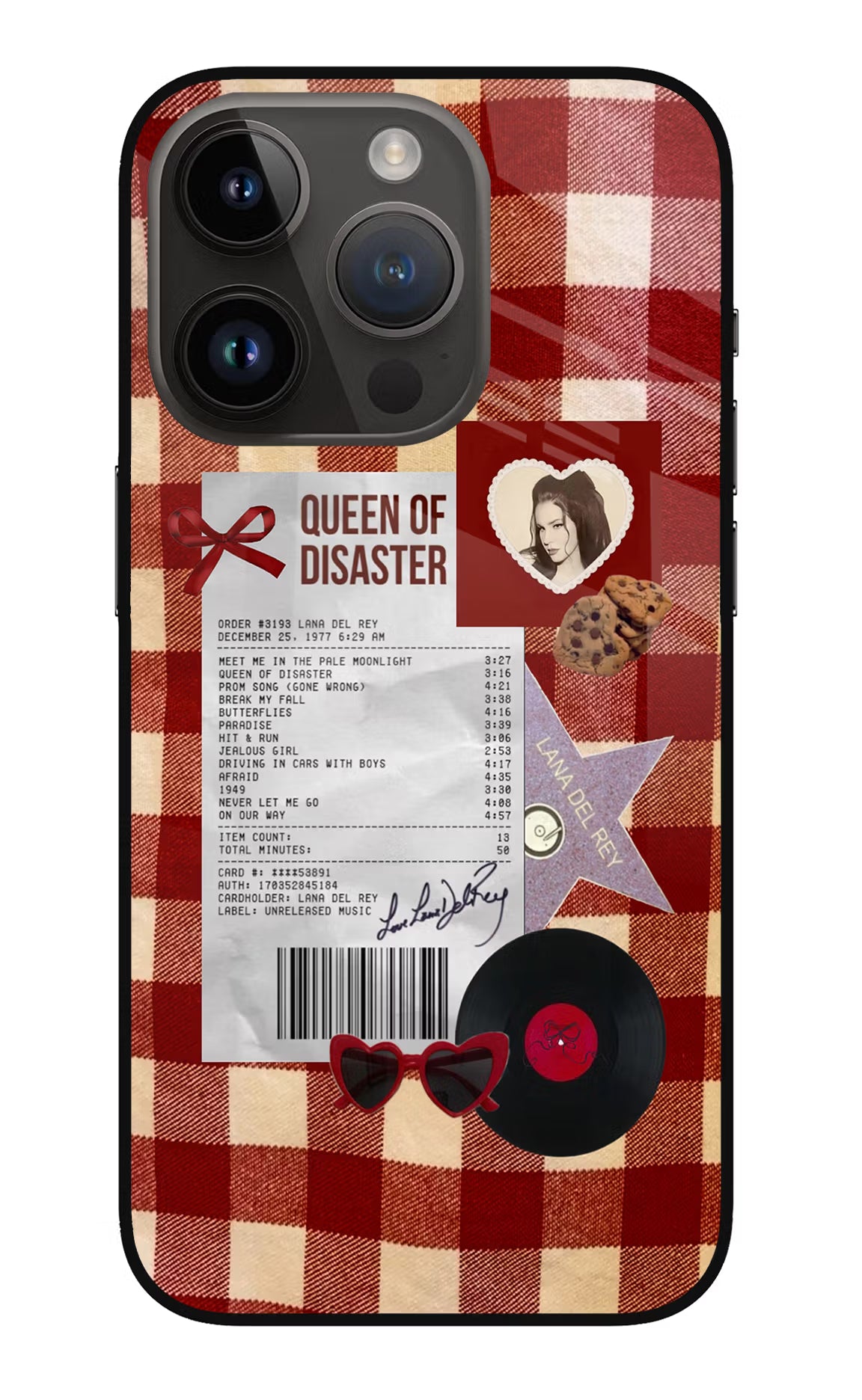 Queen of Disaster iPhone 14 Pro Glass Case - Queen of Disaster iPhone 14 Pro Glass Case Queen of Disaster iPhone 14 Pro Glass Case