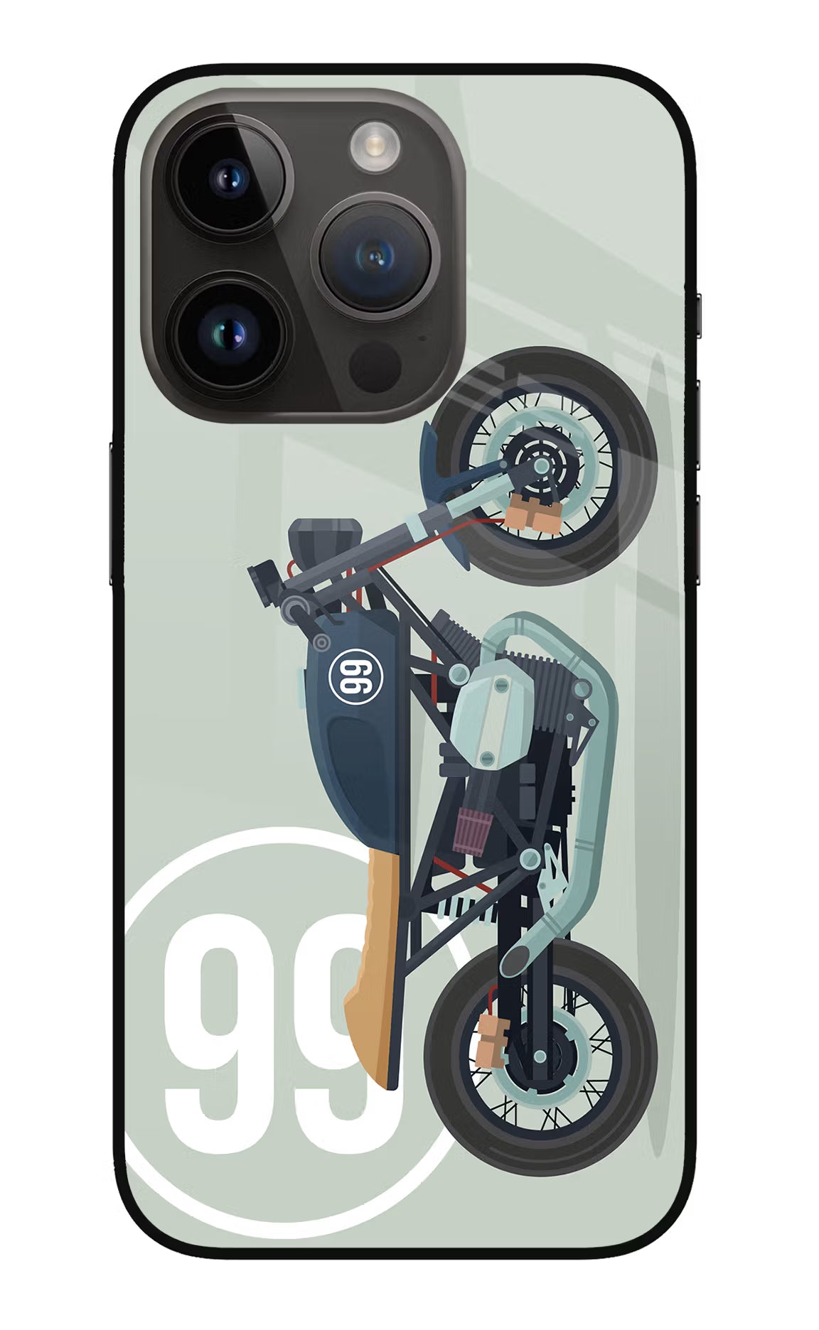 Classic Cafe Racer 99 iPhone 14 Pro Glass Case - Classic Cafe Racer 99 iPhone 14 Pro Glass Case Classic Cafe Racer 99 iPhone 14 Pro Glass Case