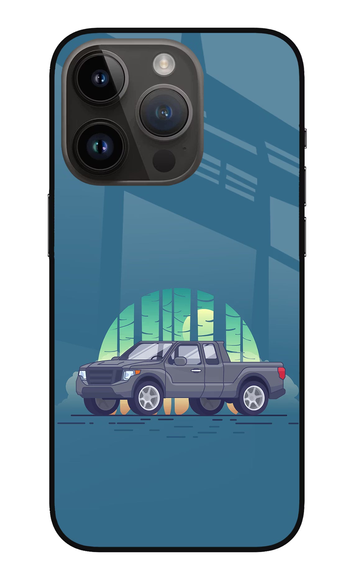 Retro Garage Vibe iPhone 14 Pro Glass Case - Retro Garage Vibe iPhone 14 Pro Glass Case Retro Garage Vibe iPhone 14 Pro Glass Case