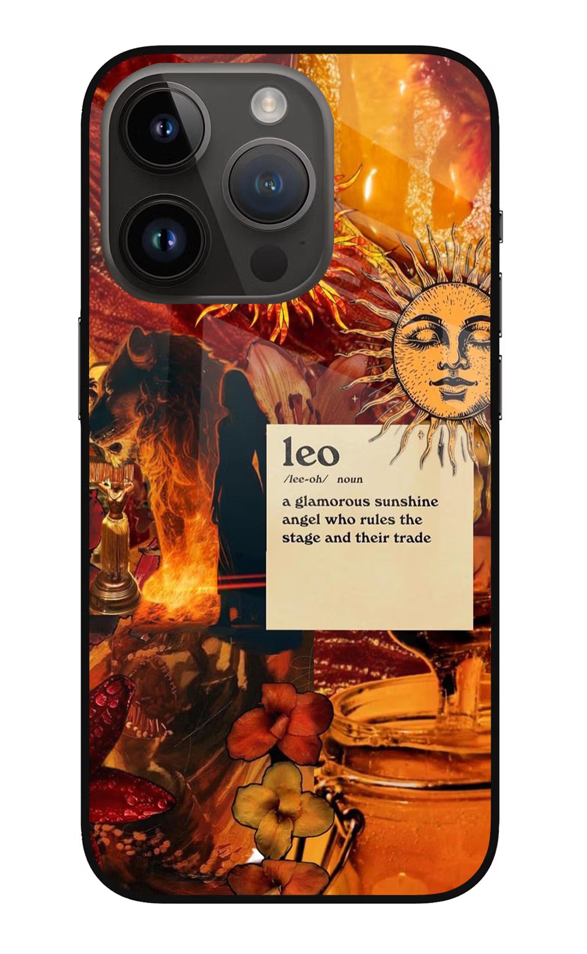 Leo Zodiac iPhone 14 Pro Glass Case - Leo Zodiac iPhone 14 Pro Glass Case Leo Zodiac iPhone 14 Pro Glass Case