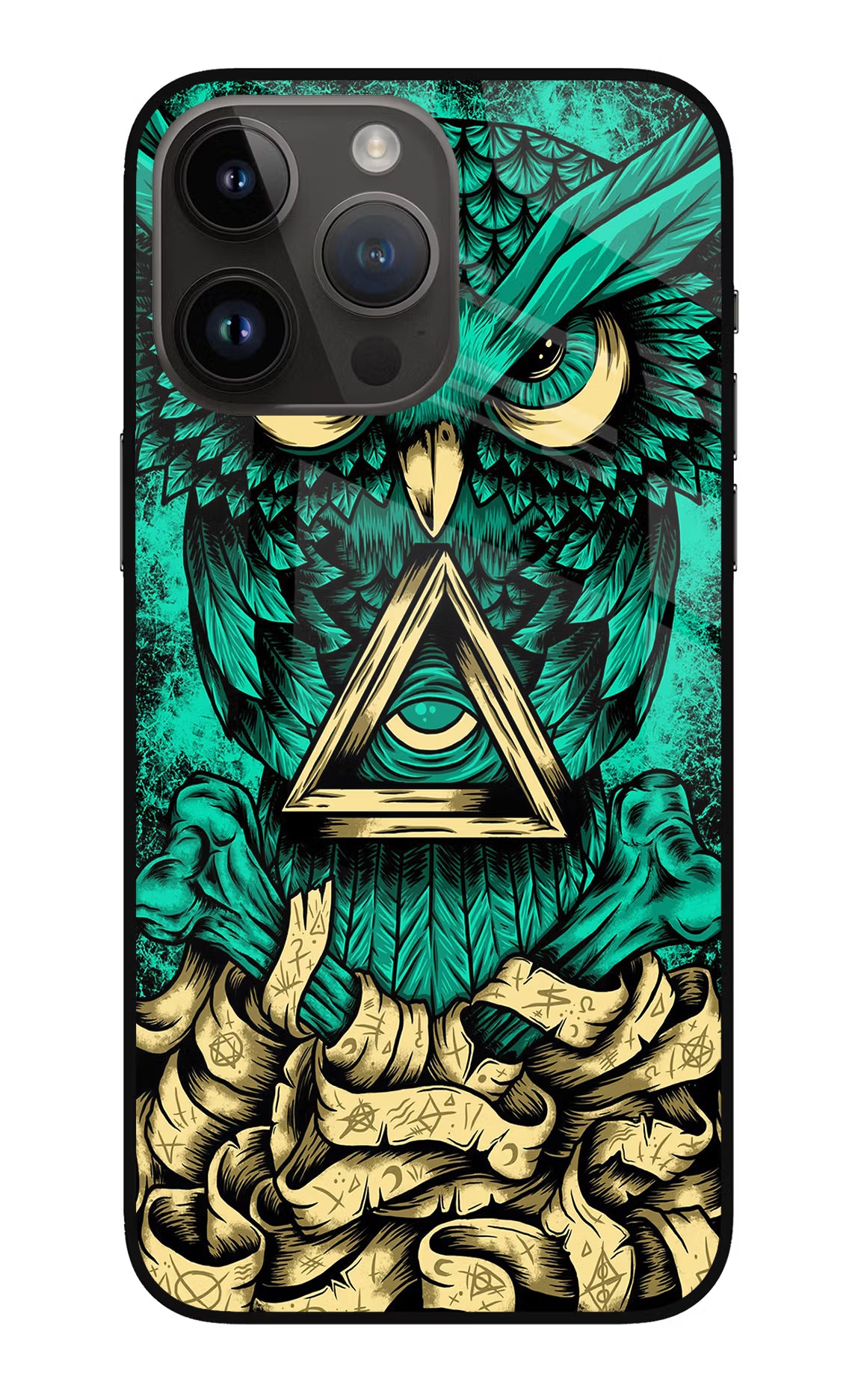 Green Owl iPhone 14 Pro Max Glass Case - Green Owl iPhone 14 Pro Max Glass Case Green Owl iPhone 14 Pro Max Glass Case