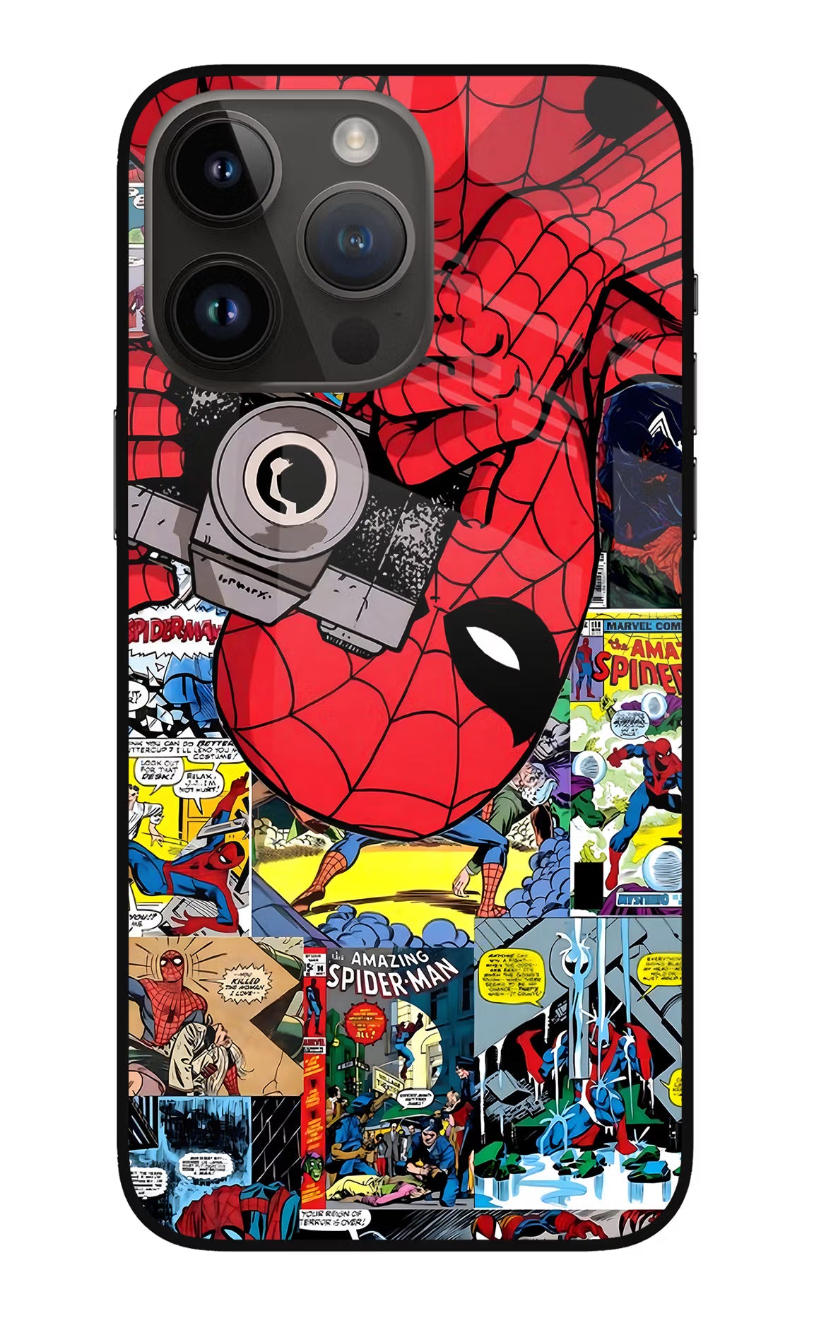 Spider Man iPhone 14 Pro Max Glass Case - Spider Man iPhone 14 Pro Max Glass Case Spider Man iPhone 14 Pro Max Glass Case