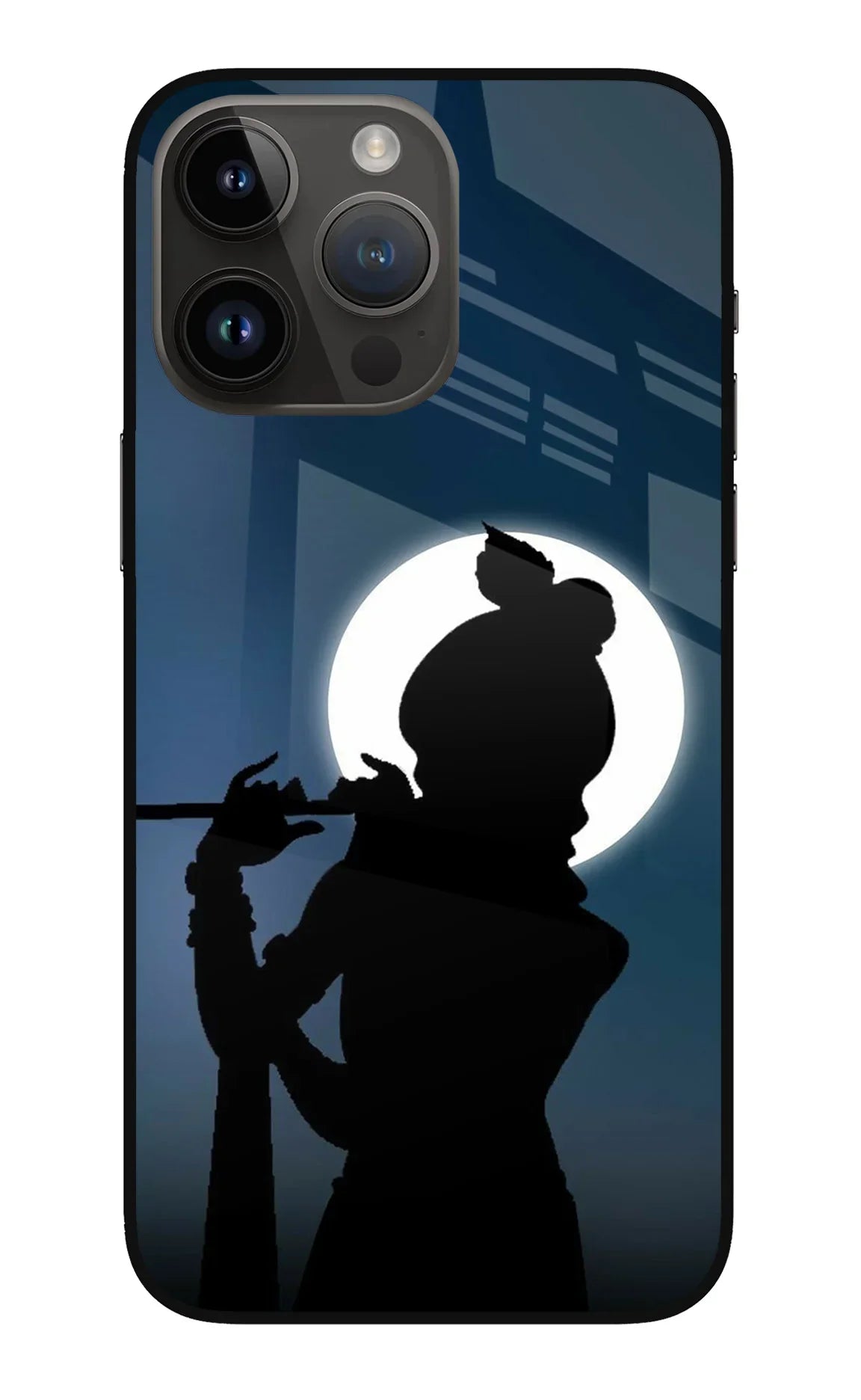 Shri Krishna Silhouette iPhone 14 Pro Max Glass Case - Shri Krishna Silhouette iPhone 14 Pro Max Glass Case Shri Krishna Silhouette iPhone 14 Pro Max Glass Case