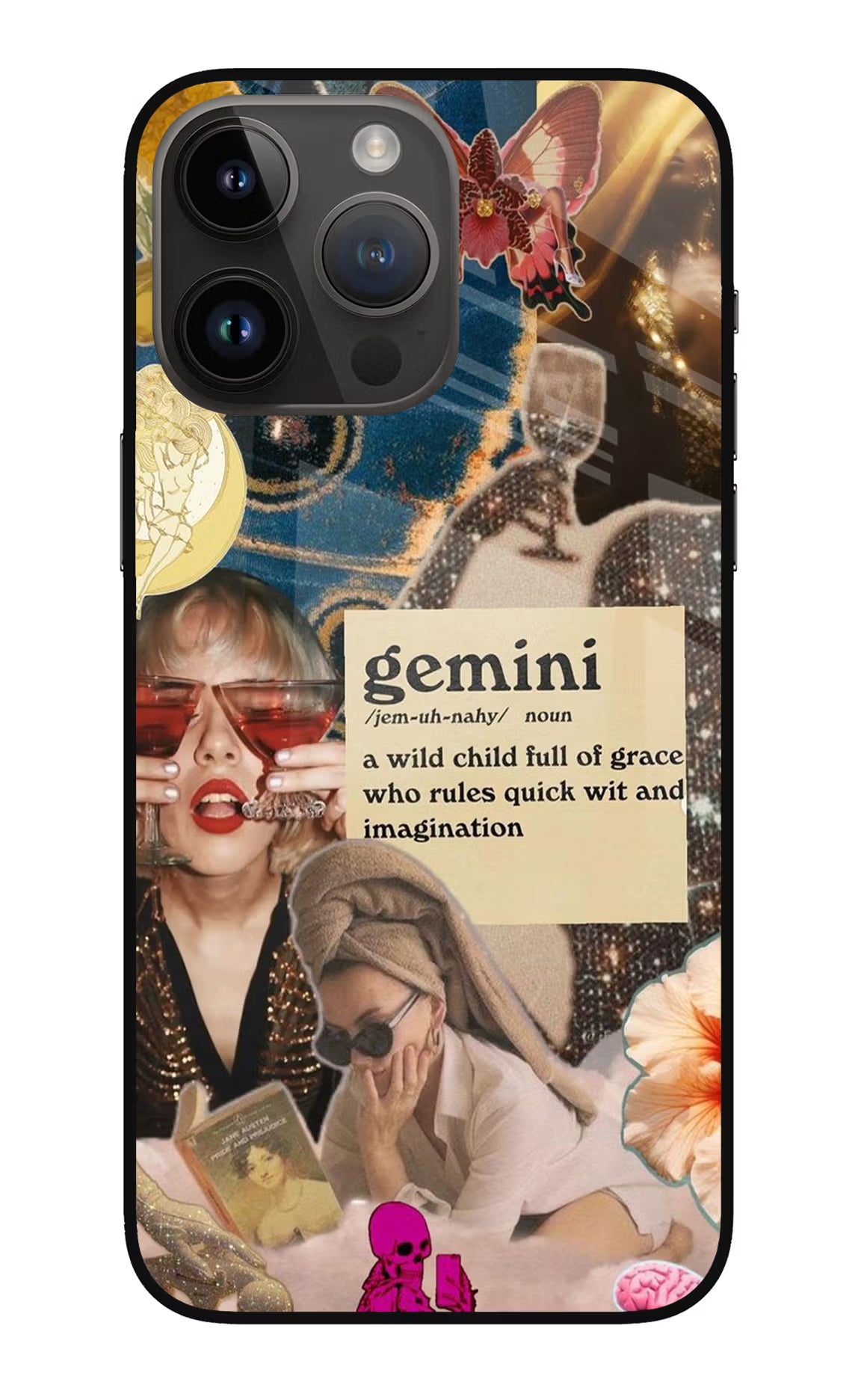 Gemini Zodiac iPhone 14 Pro Max Glass Case - Gemini Zodiac iPhone 14 Pro Max Glass Case Gemini Zodiac iPhone 14 Pro Max Glass Case
