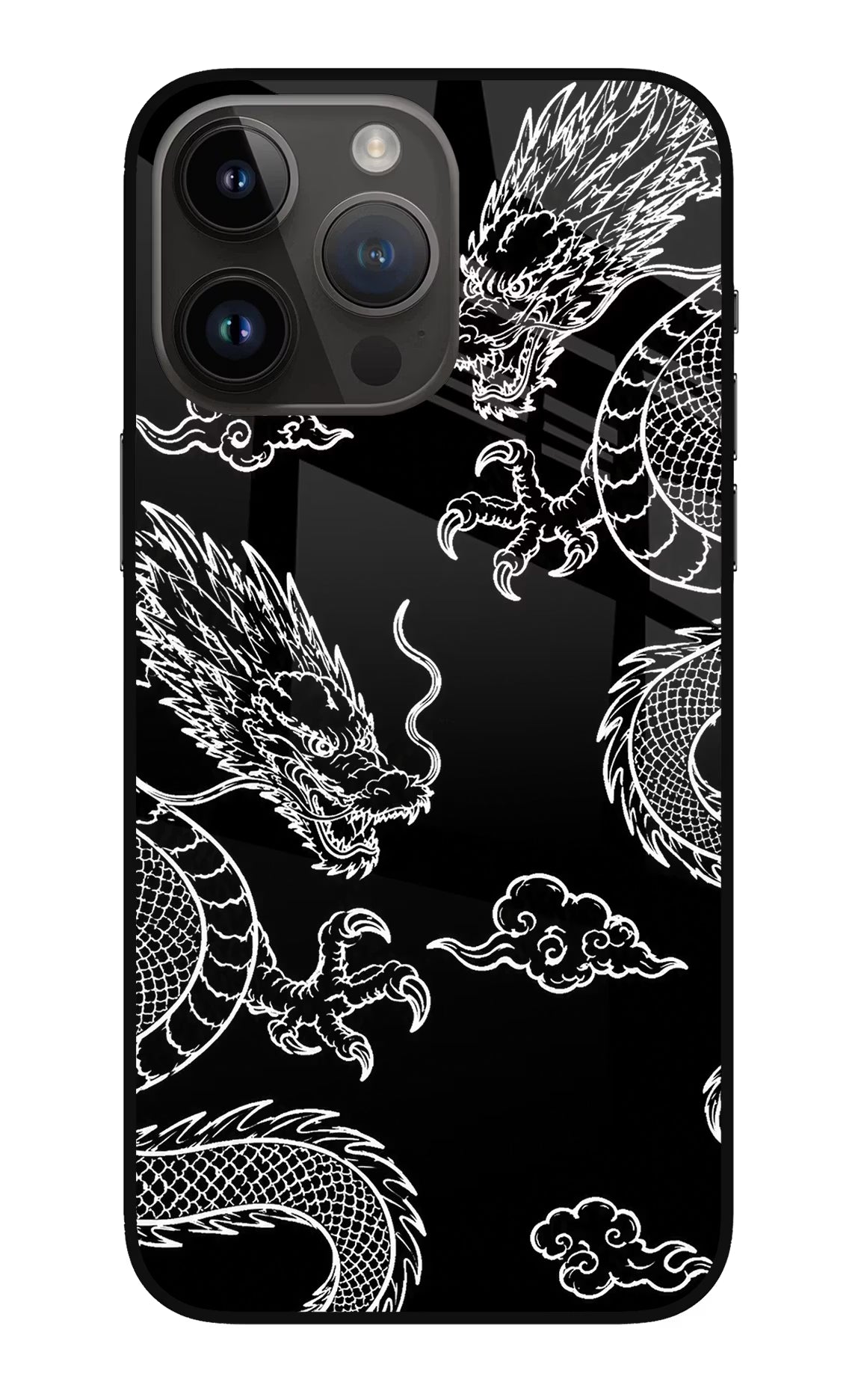 Twin Dragons iPhone 14 Pro Max Glass Case - Twin Dragons iPhone 14 Pro Max Glass Case Twin Dragons iPhone 14 Pro Max Glass Case