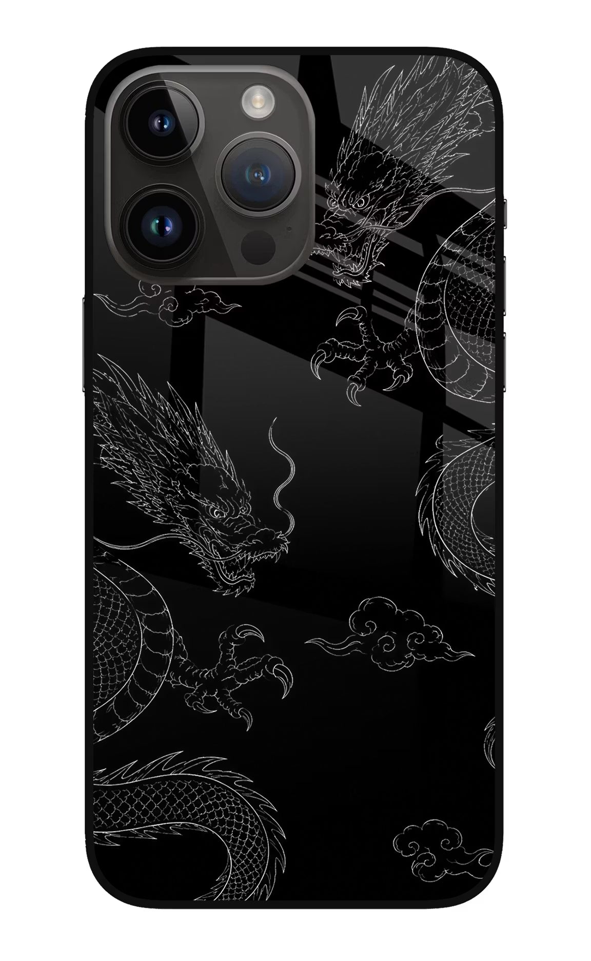 Twin Dragons iPhone 14 Pro Max Glass Case - Twin Dragons iPhone 14 Pro Max Glass Case Twin Dragons iPhone 14 Pro Max Glass Case