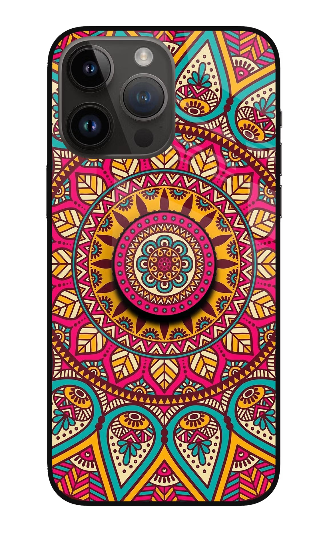 Mandala iPhone 14 Pro Max Glass Case - Mandala iPhone 14 Pro Max Glass Case Mandala iPhone 14 Pro Max Glass Case