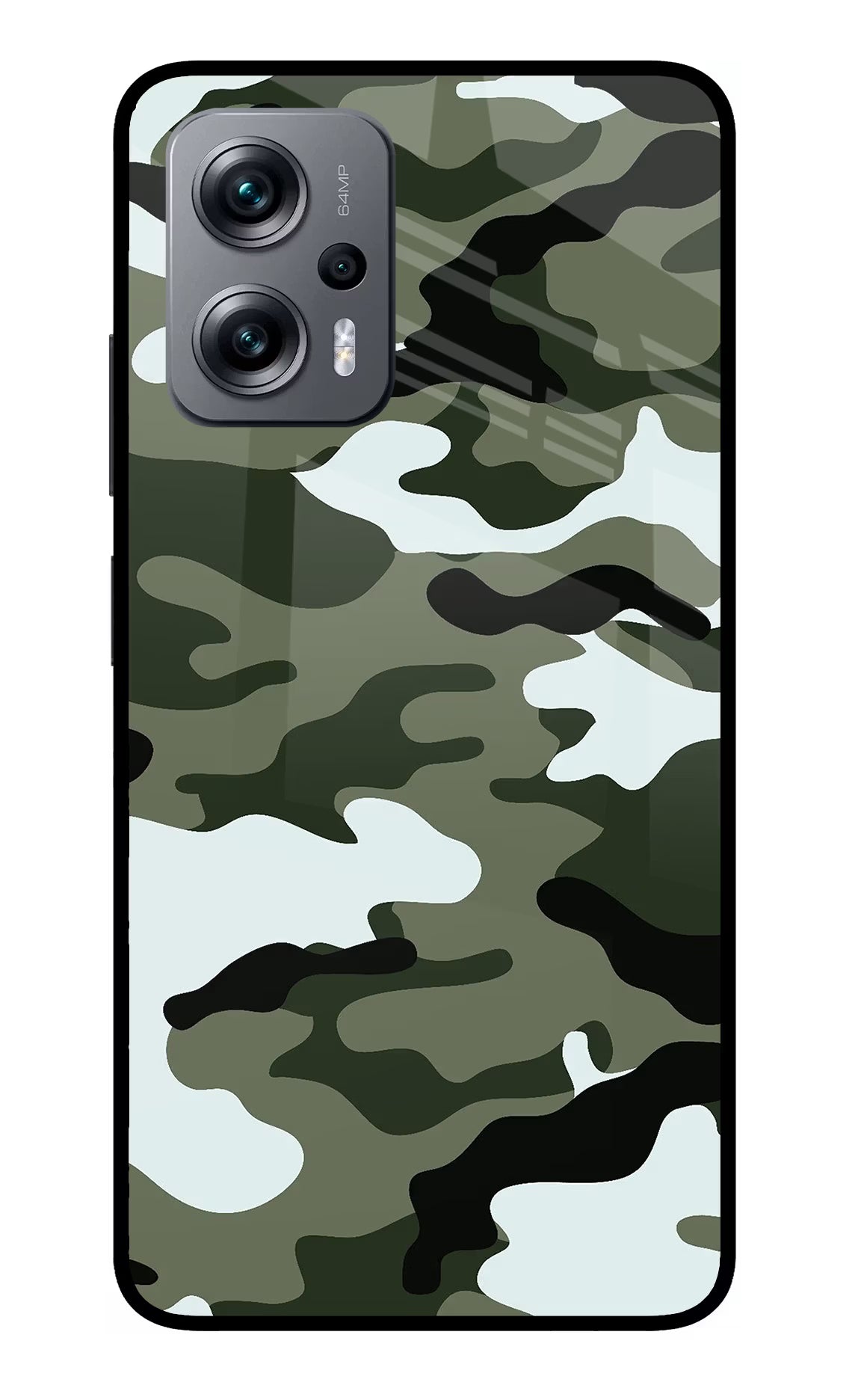 Camouflage Redmi K50i Glass Case - Camouflage Redmi K50i Glass Case Camouflage Redmi K50i Glass Case