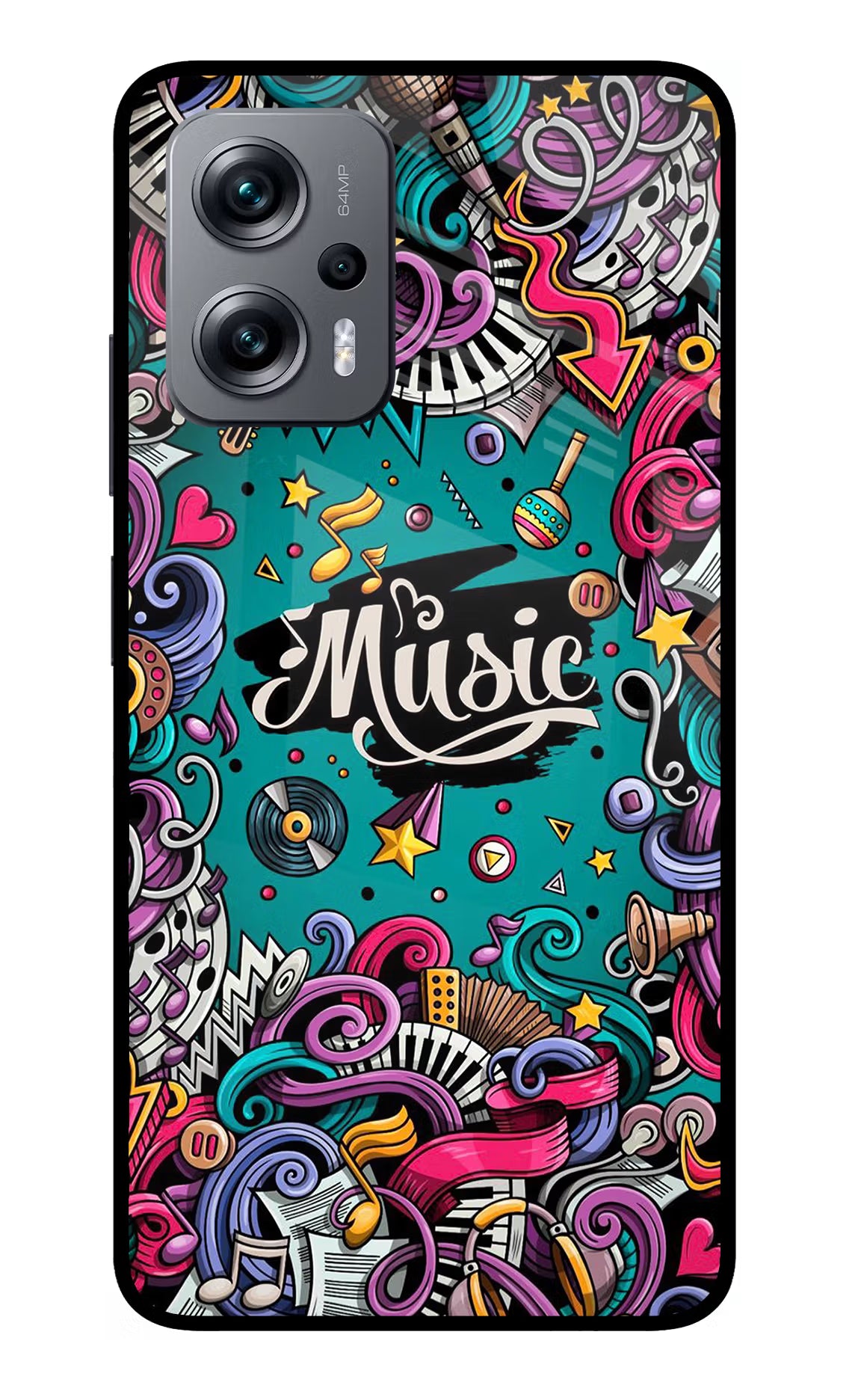 Music Graffiti Redmi K50i Glass Case - Music Graffiti Redmi K50i Glass Case Music Graffiti Redmi K50i Glass Case