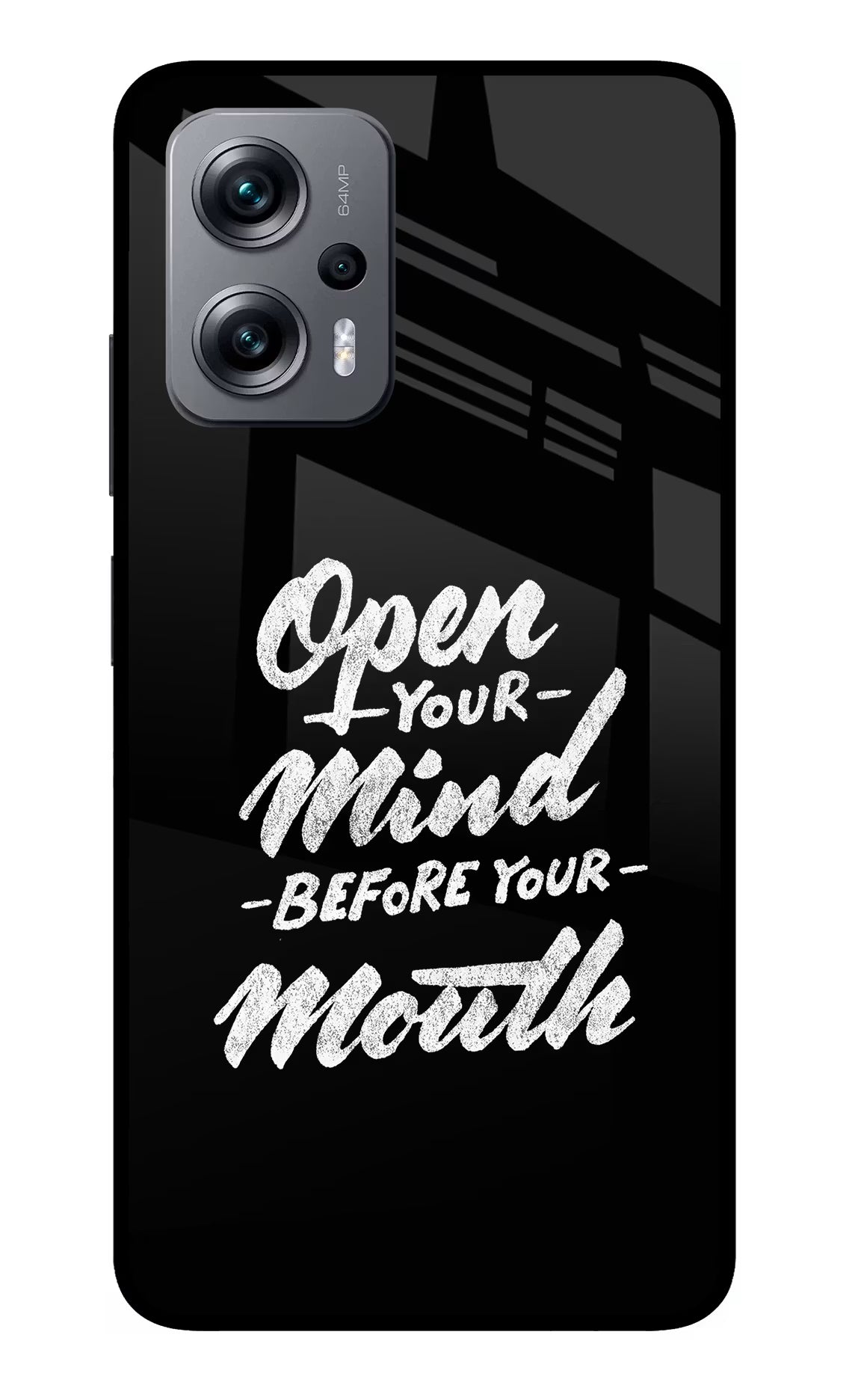 Open Your Mind Before Your Mouth Redmi K50i Glass Case - Open Your Mind Before Your Mouth Redmi K50i Glass Case Open Your Mind Before Your Mouth Redmi K50i Glass Case