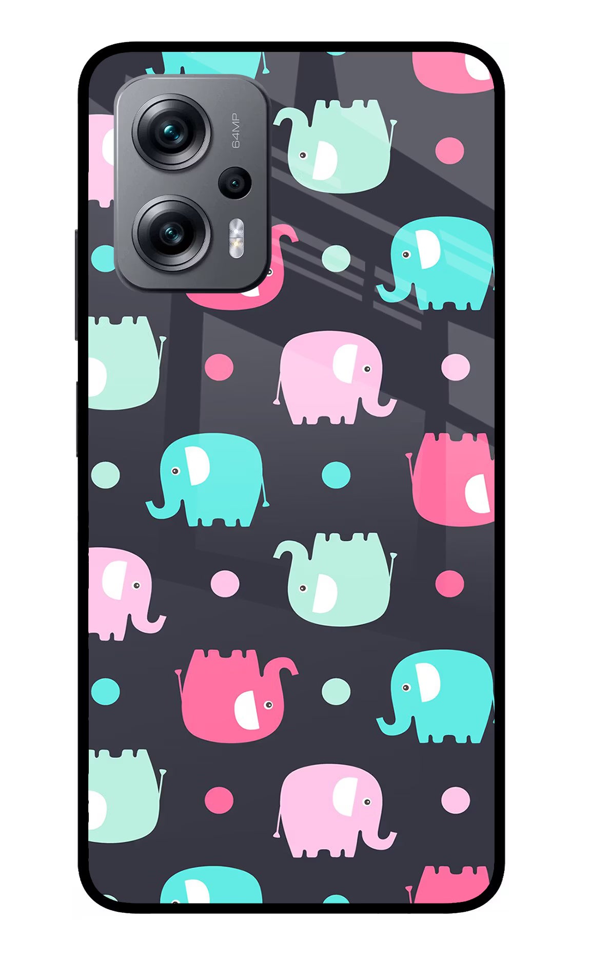 Elephants Redmi K50i Glass Case - Elephants Redmi K50i Glass Case Elephants Redmi K50i Glass Case