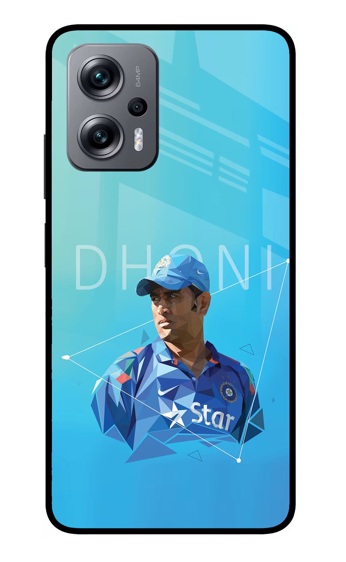 Dhoni Artwork Redmi K50i Glass Case - Dhoni Artwork Redmi K50i Glass Case Dhoni Artwork Redmi K50i Glass Case